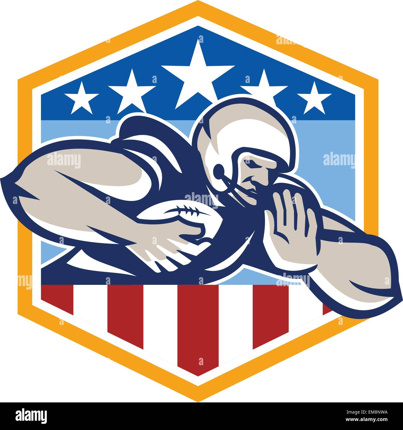 American Football Running Back FendOff Crest Stock Vector Image & Art