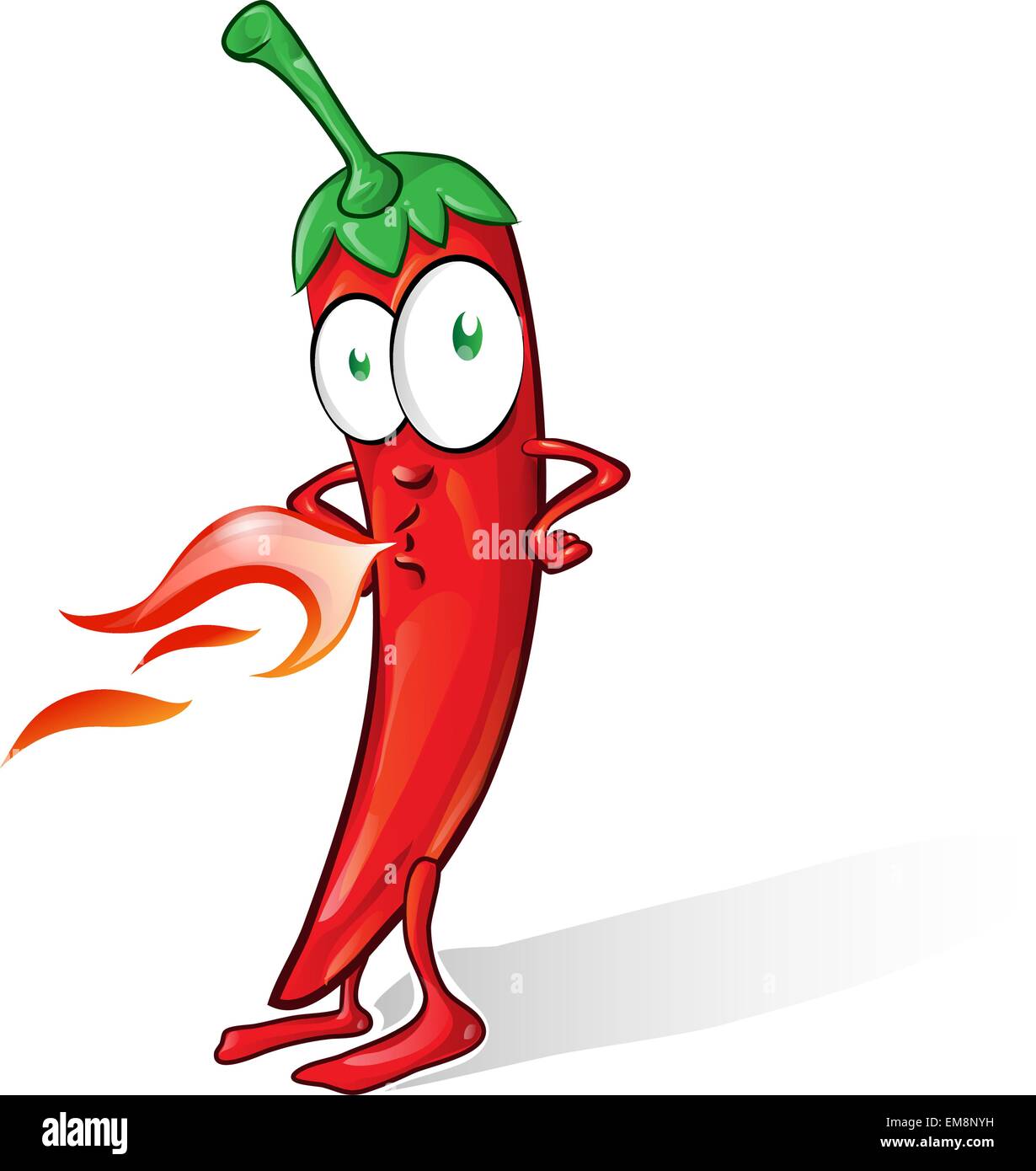 mexican chili cartoon isolated on white background Stock Vector