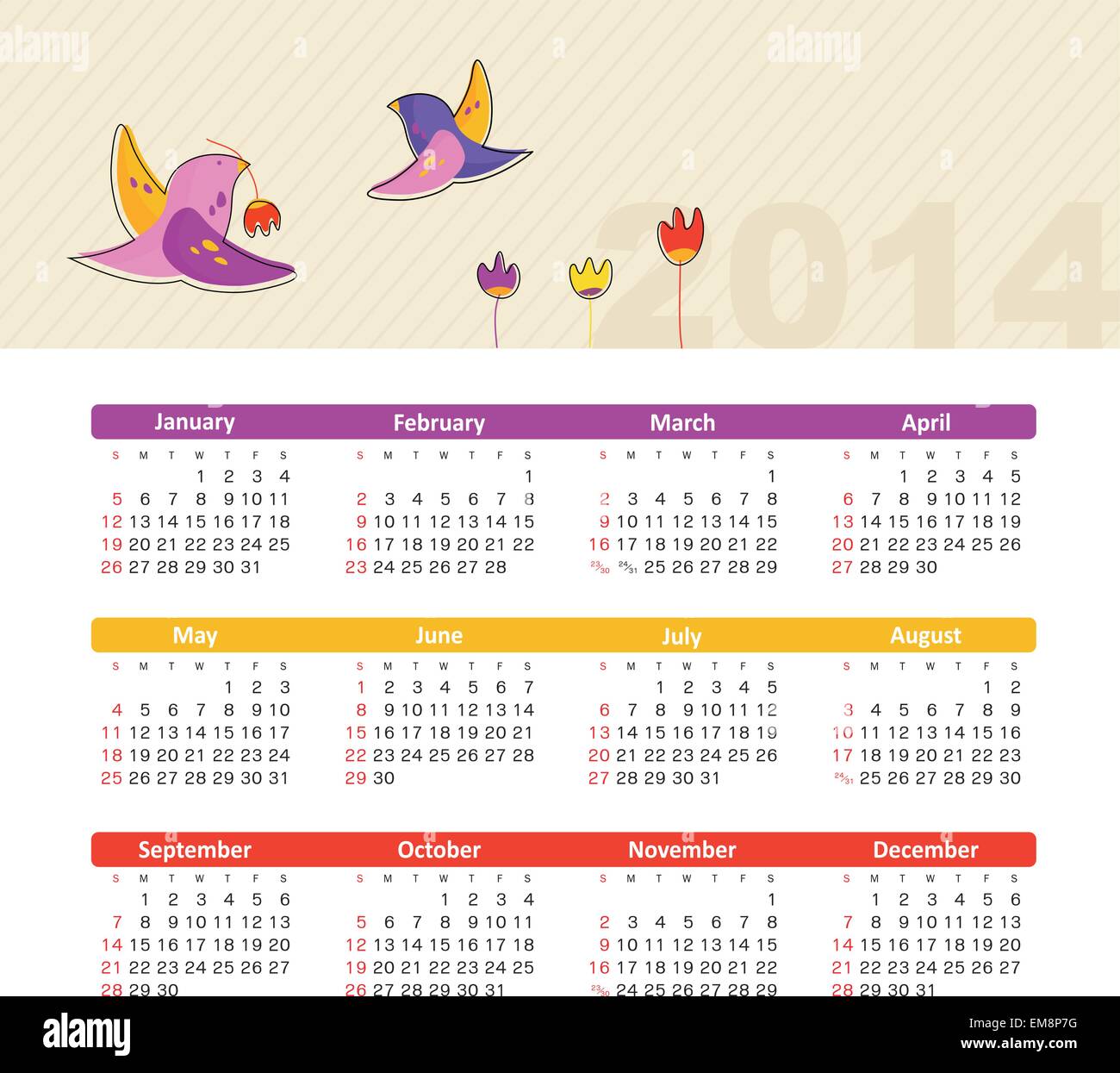 2014 calendar template hi-res stock photography and images - Page 12 - Alamy, image size:1300x1245
