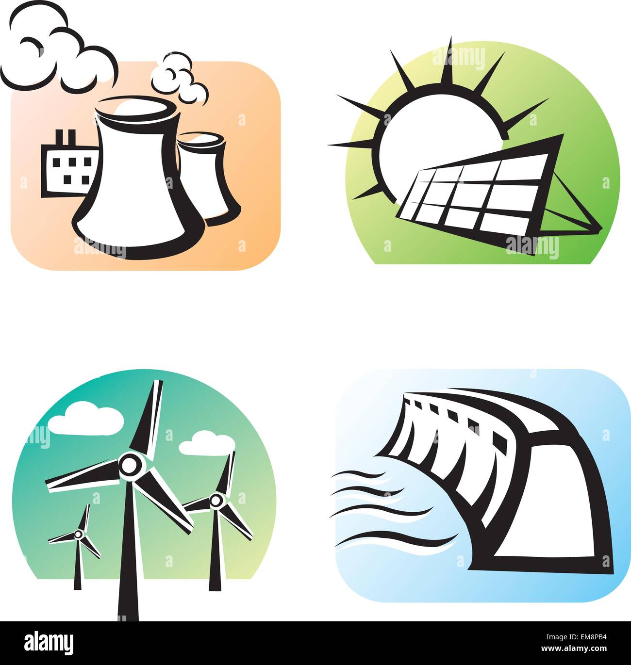 power plants set, vector icons Stock Vector Image & Art - Alamy