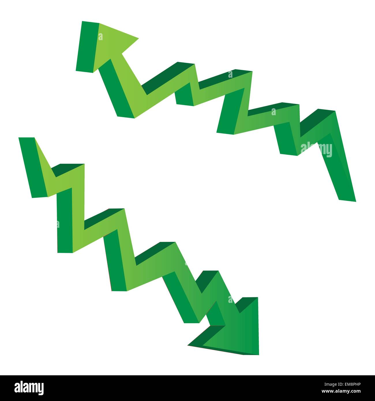 green arrow illustrations for economic concept Stock Vector
