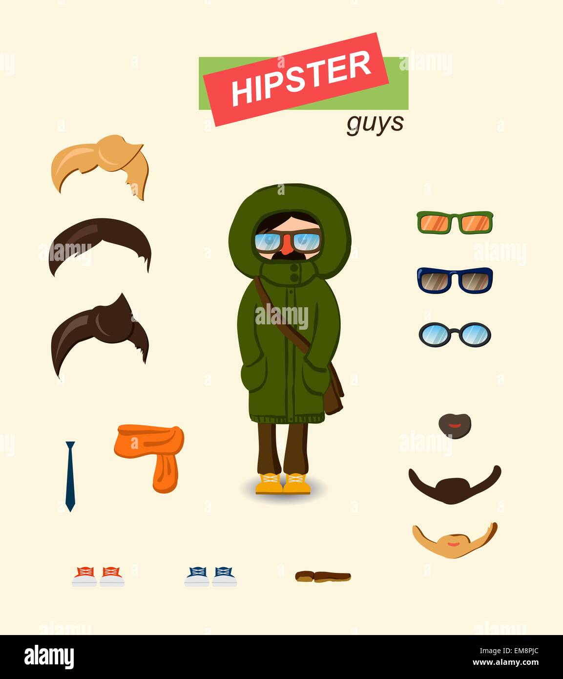 Hipster guys fashion set Stock Vector Image & Art - Alamy
