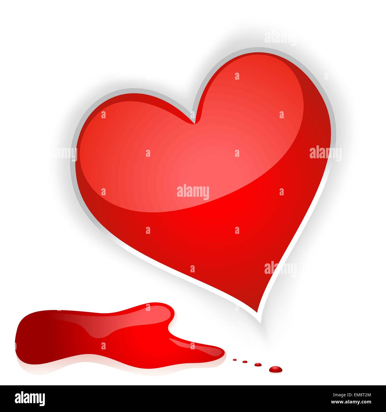 Heart And Blood Drops Stock Vector