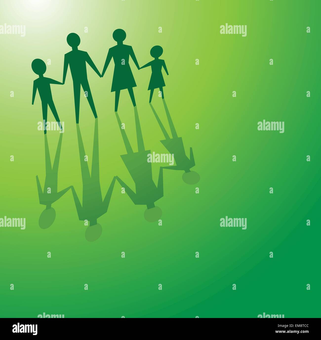 family in green concepts Stock Vector