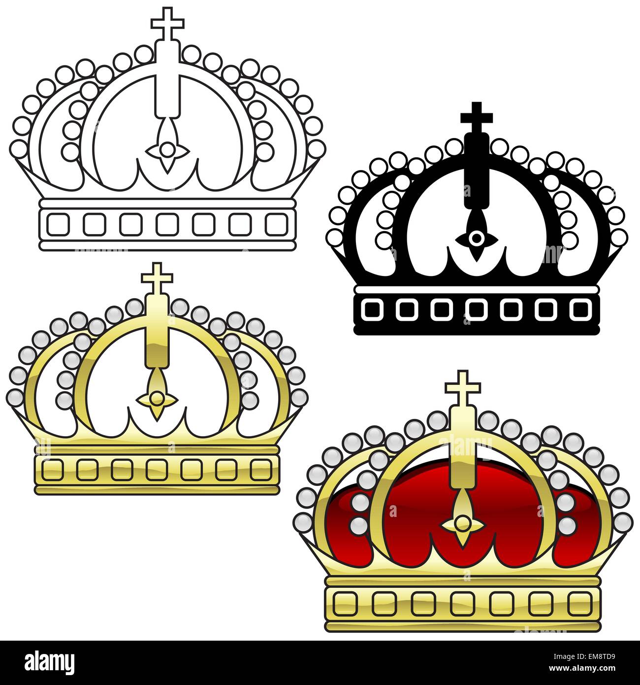Royal gold crown clipart hi-res stock photography and images - Alamy