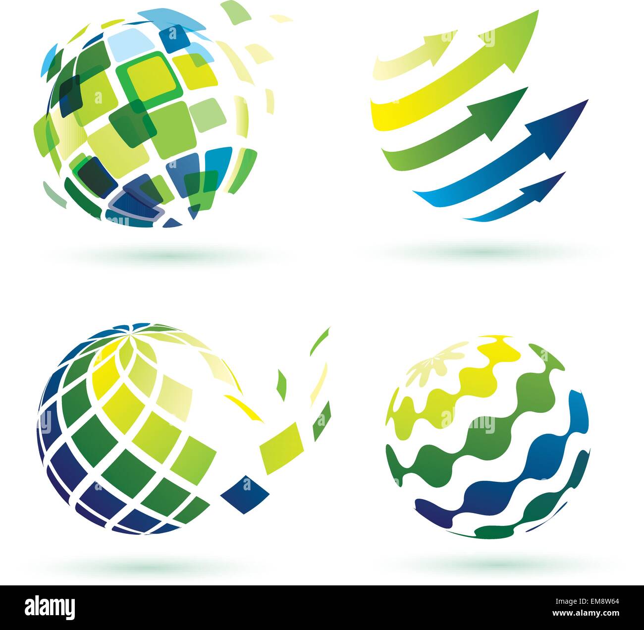 abstract globe icons, business and social networks concept Stock Vector
