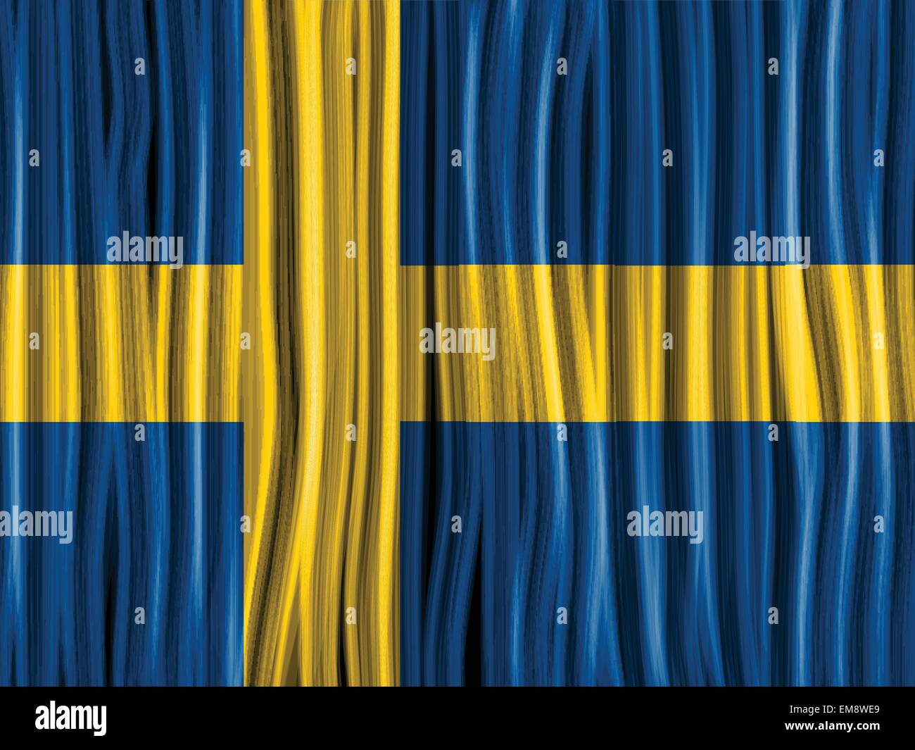 Sweden Flag Wave Fabric Texture Background Stock Vector