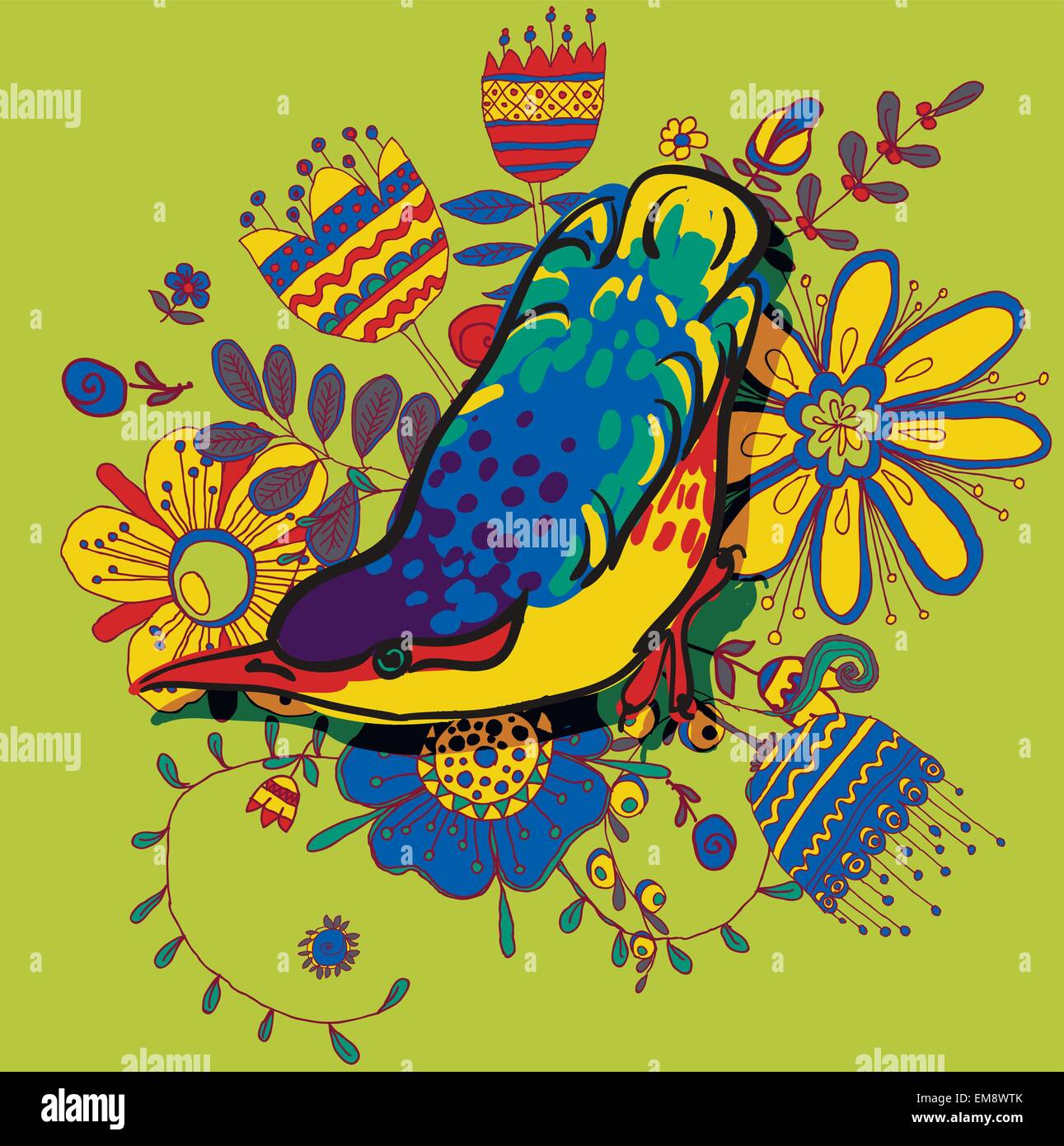 Vector drawing of the bird Stock Vector Image & Art - Alamy