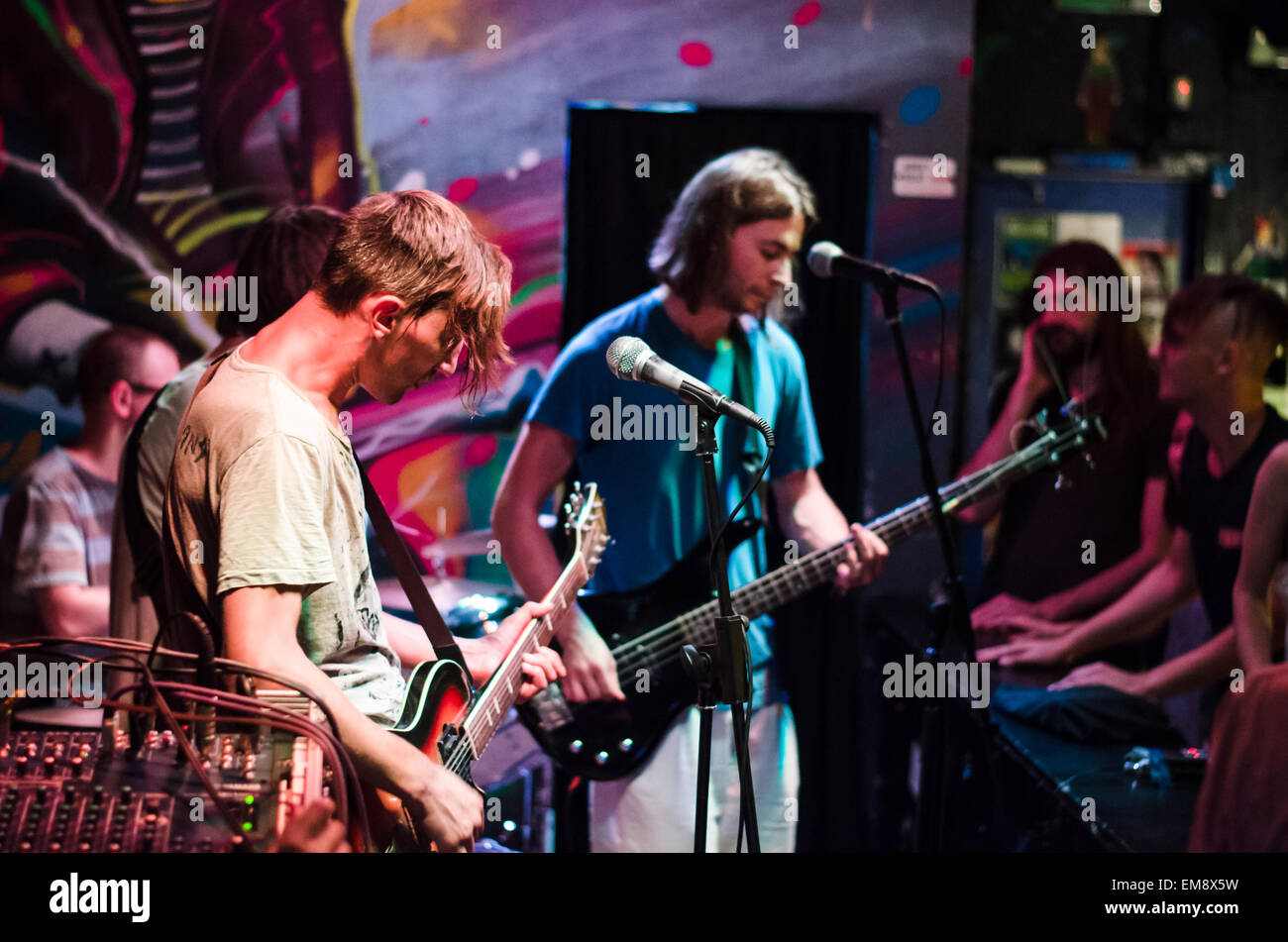 A concert of alternative rock band in Minsk Graffiti Club Stock Photo
