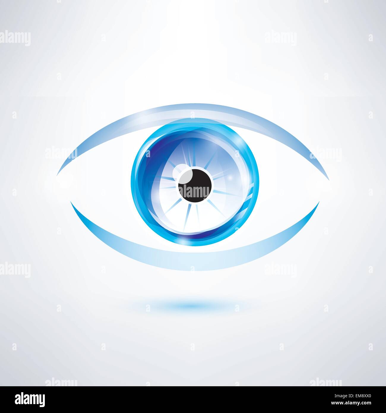 human blue eye, abstract shape Stock Vector