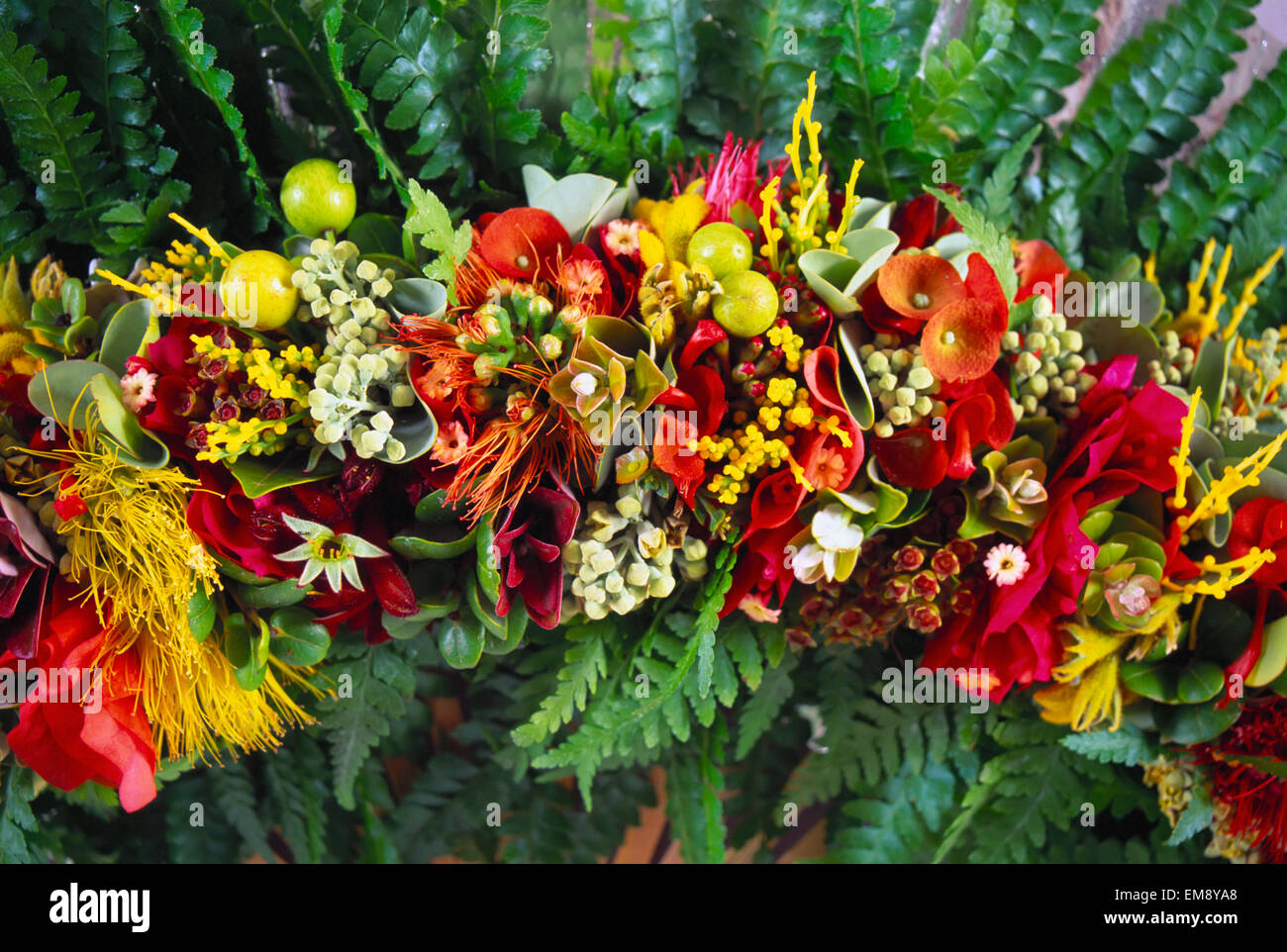Hawaii, Haku Lei, Variety Of Flowers, Plants, Fern Stock Photo Alamy