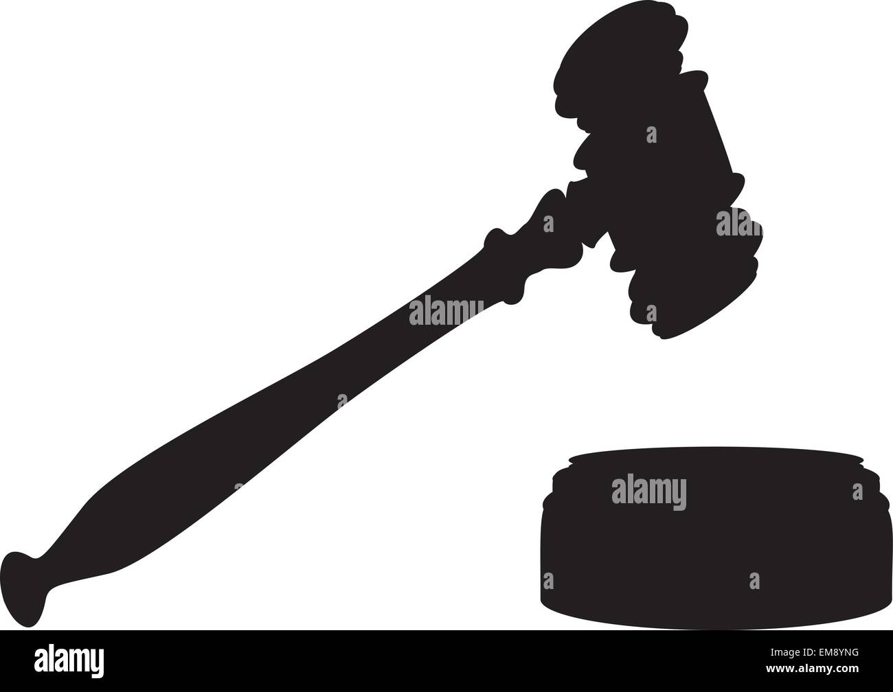 Judge gavel. Black silhouette on white background Stock Vector ...