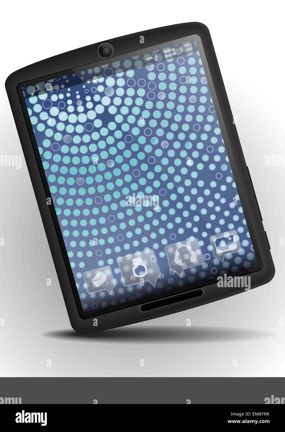 Tablet Pc With Mosaic Wallpaper. Stock Vector