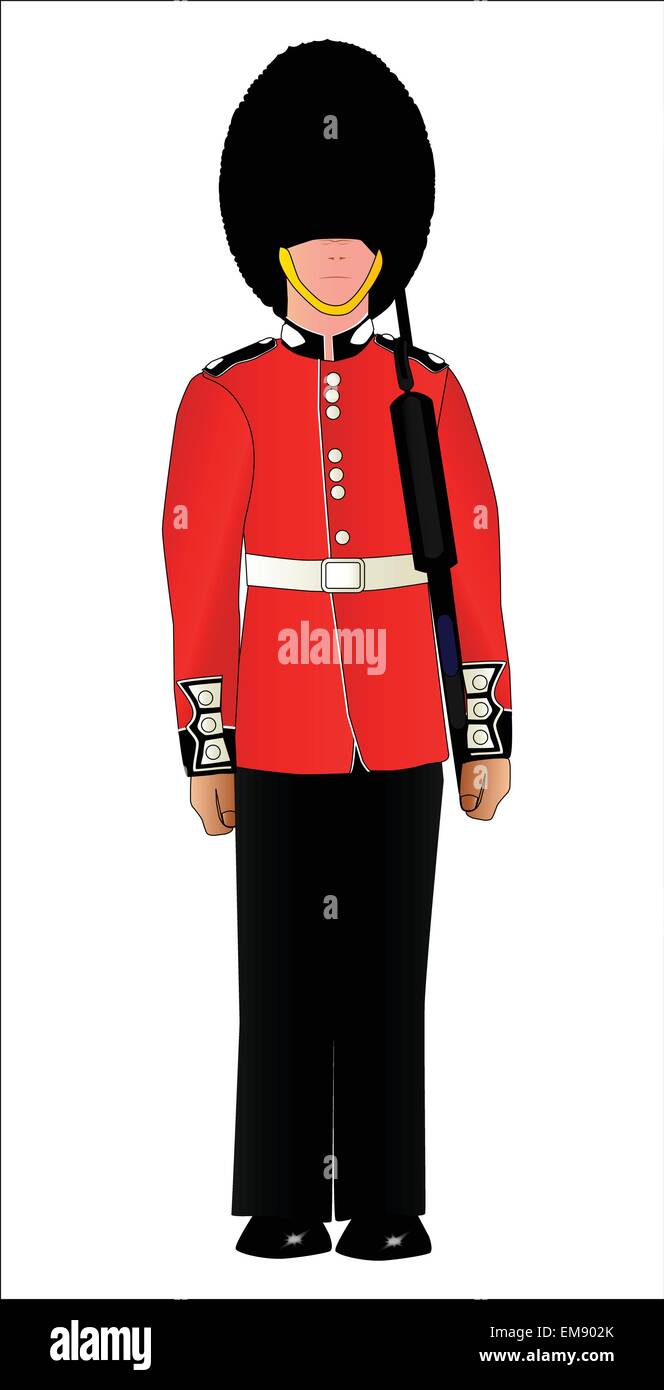 British Soldier On Guard Duty Stock Vector