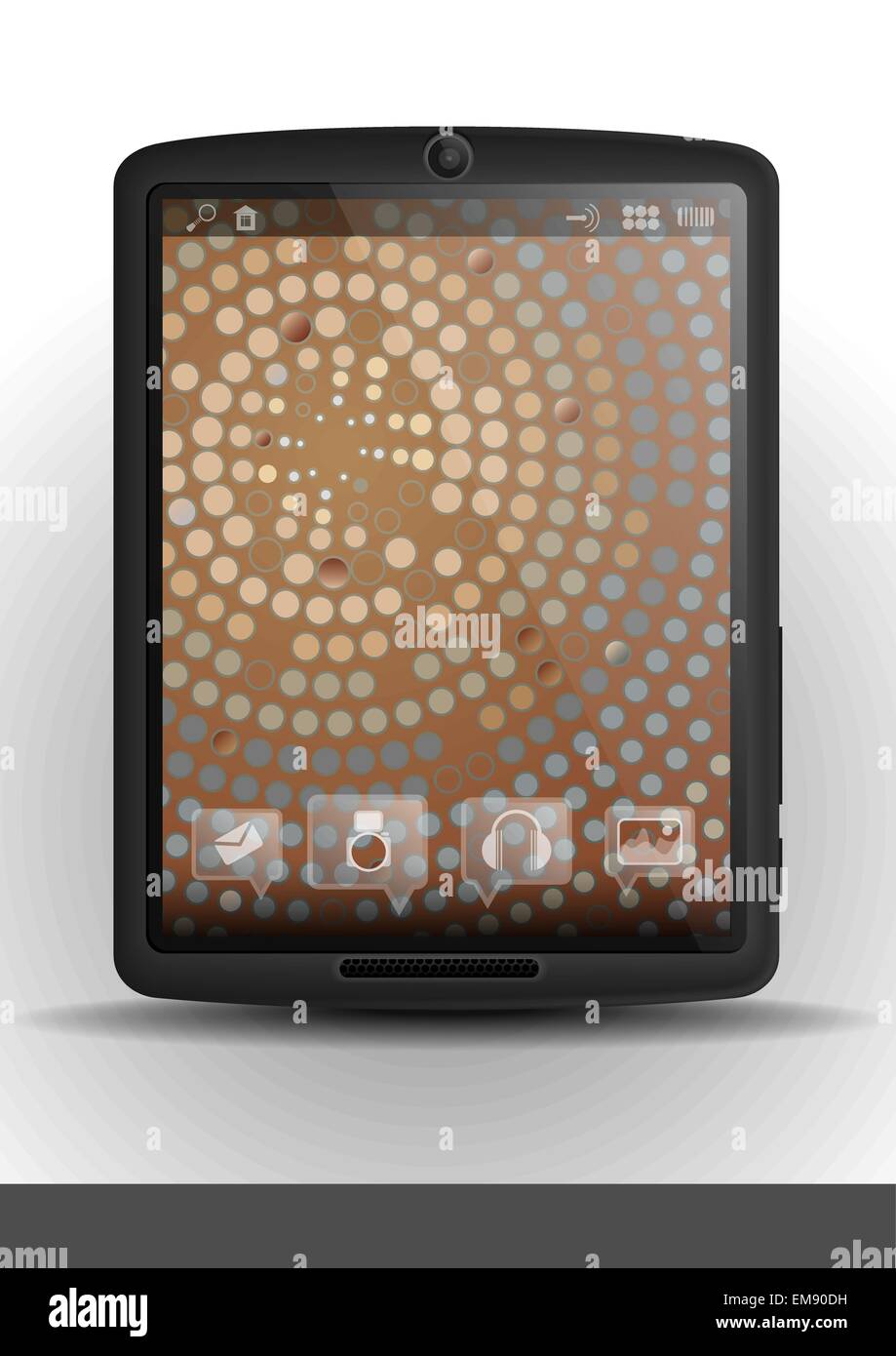 Tablet Pc With Mosaic Wallpaper. Stock Vector