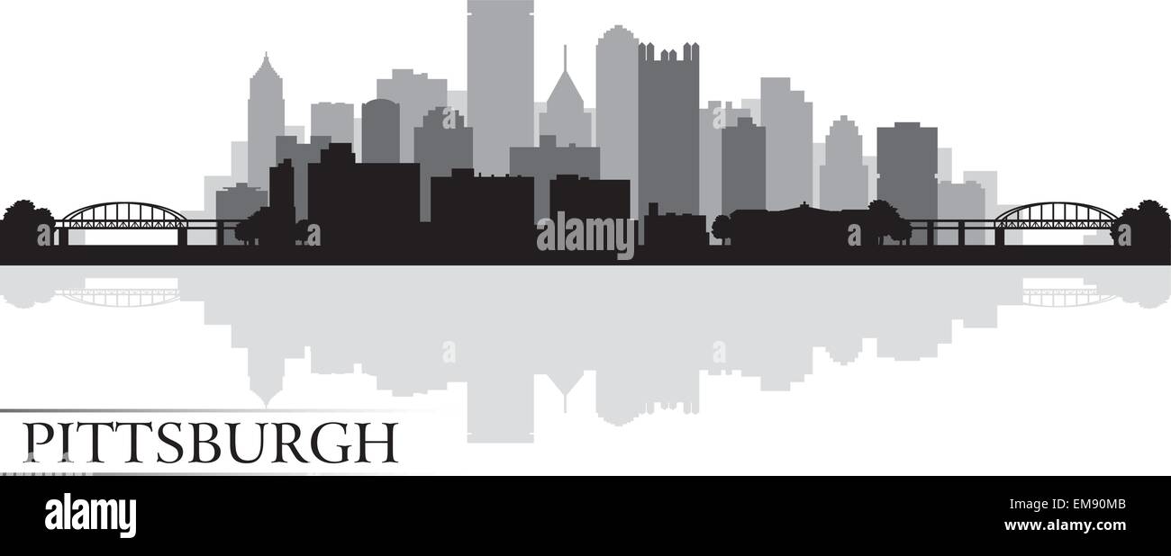 Pittsburgh city skyline silhouette background Stock Vector Image & Art
