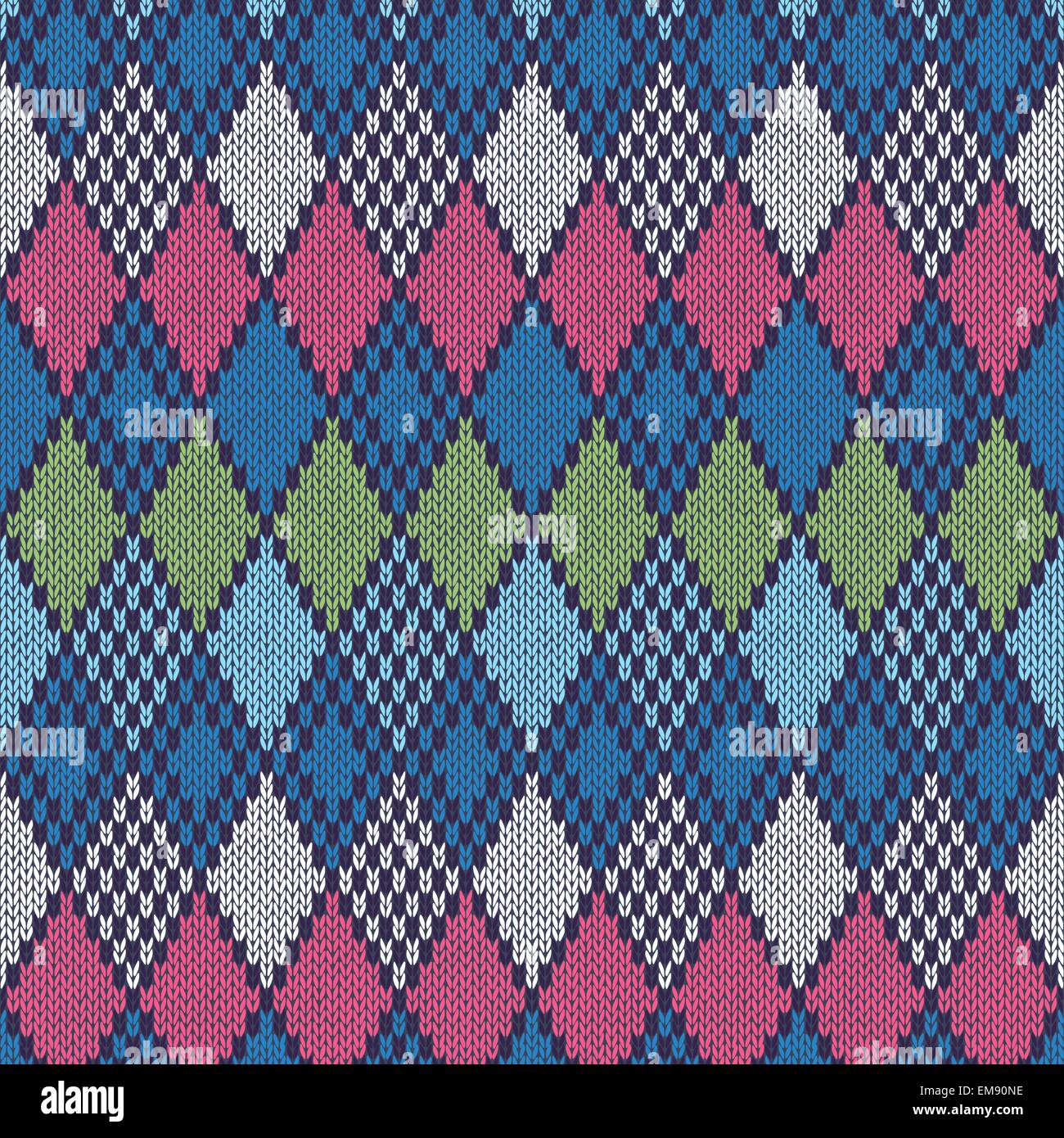 Ethnic Style Seamless Knitted Pattern Stock Vector
