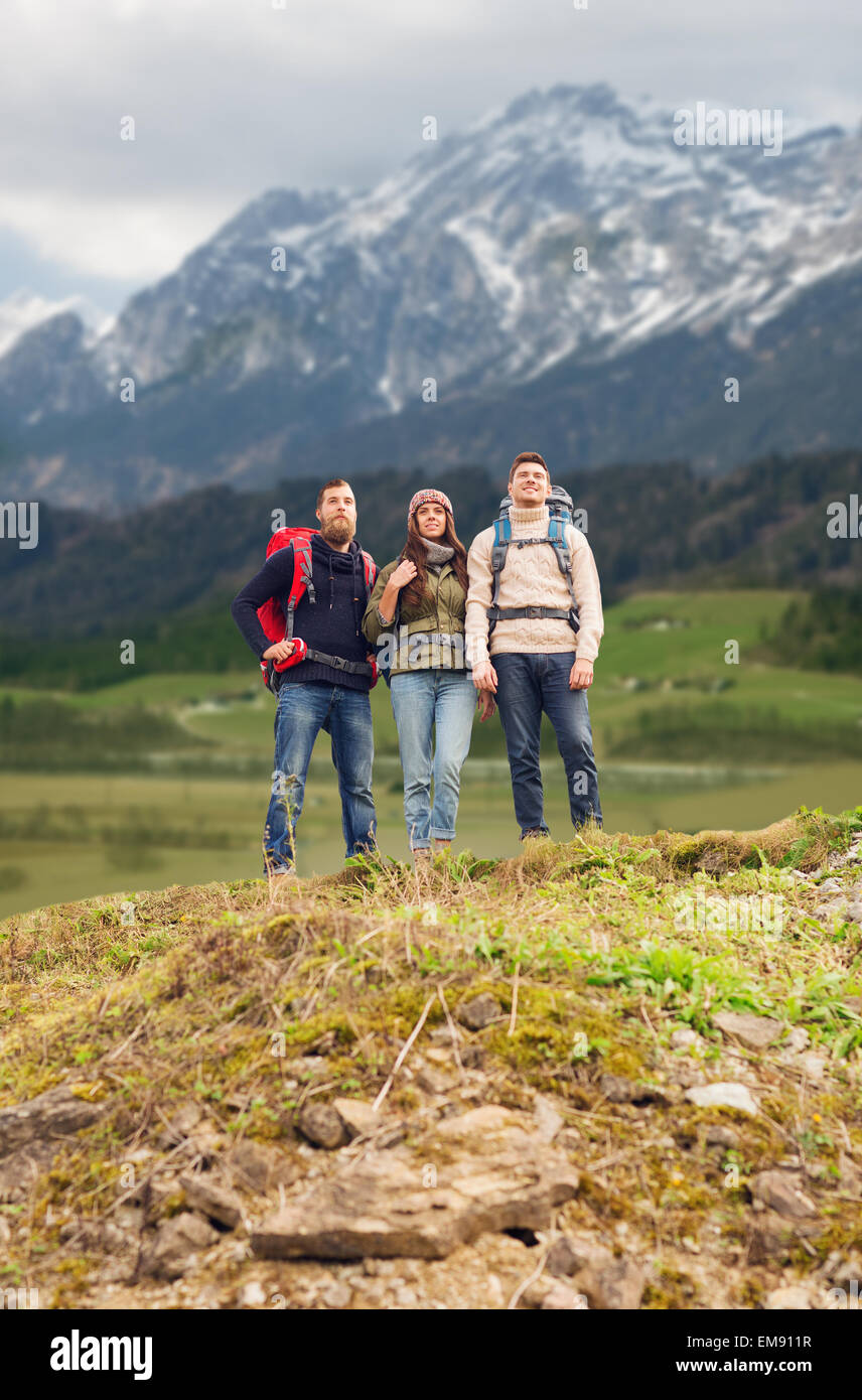 Group tourists backpacks alps hi-res stock photography and images - Alamy