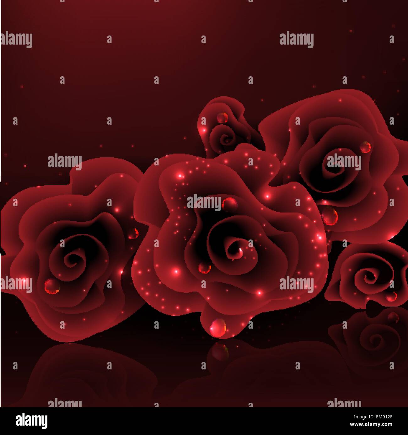 Stylish Red Rose. Stock Vector