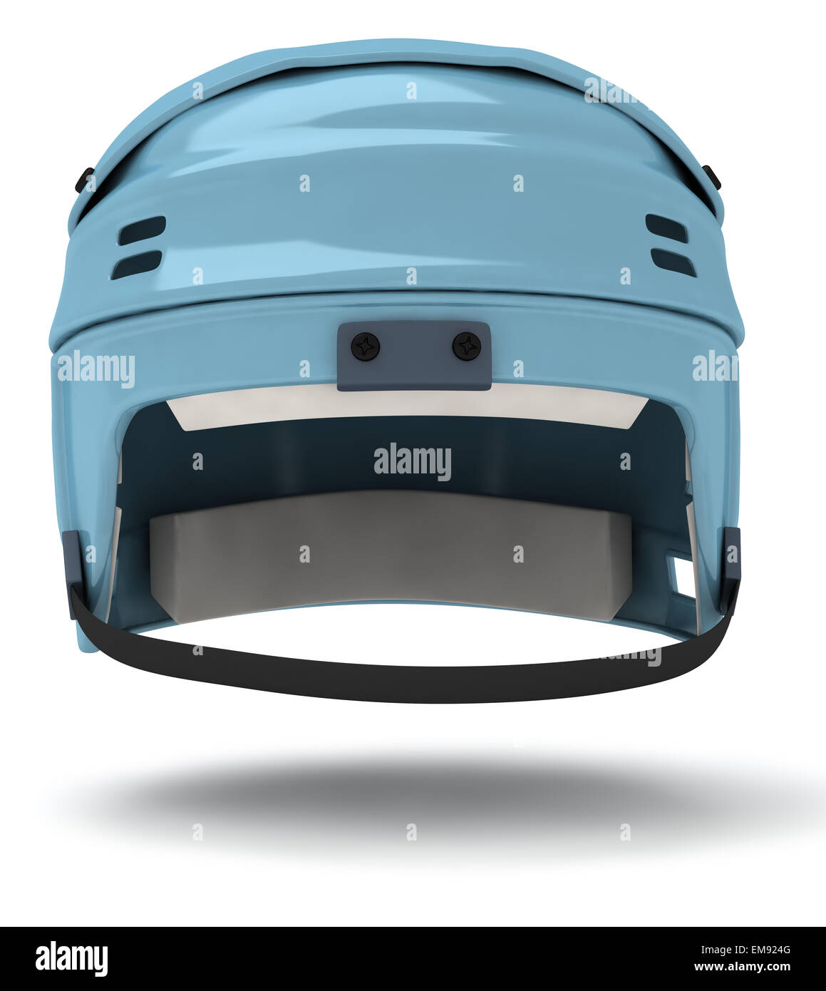 blue ice hockey helmet on white background Stock Photo - Alamy