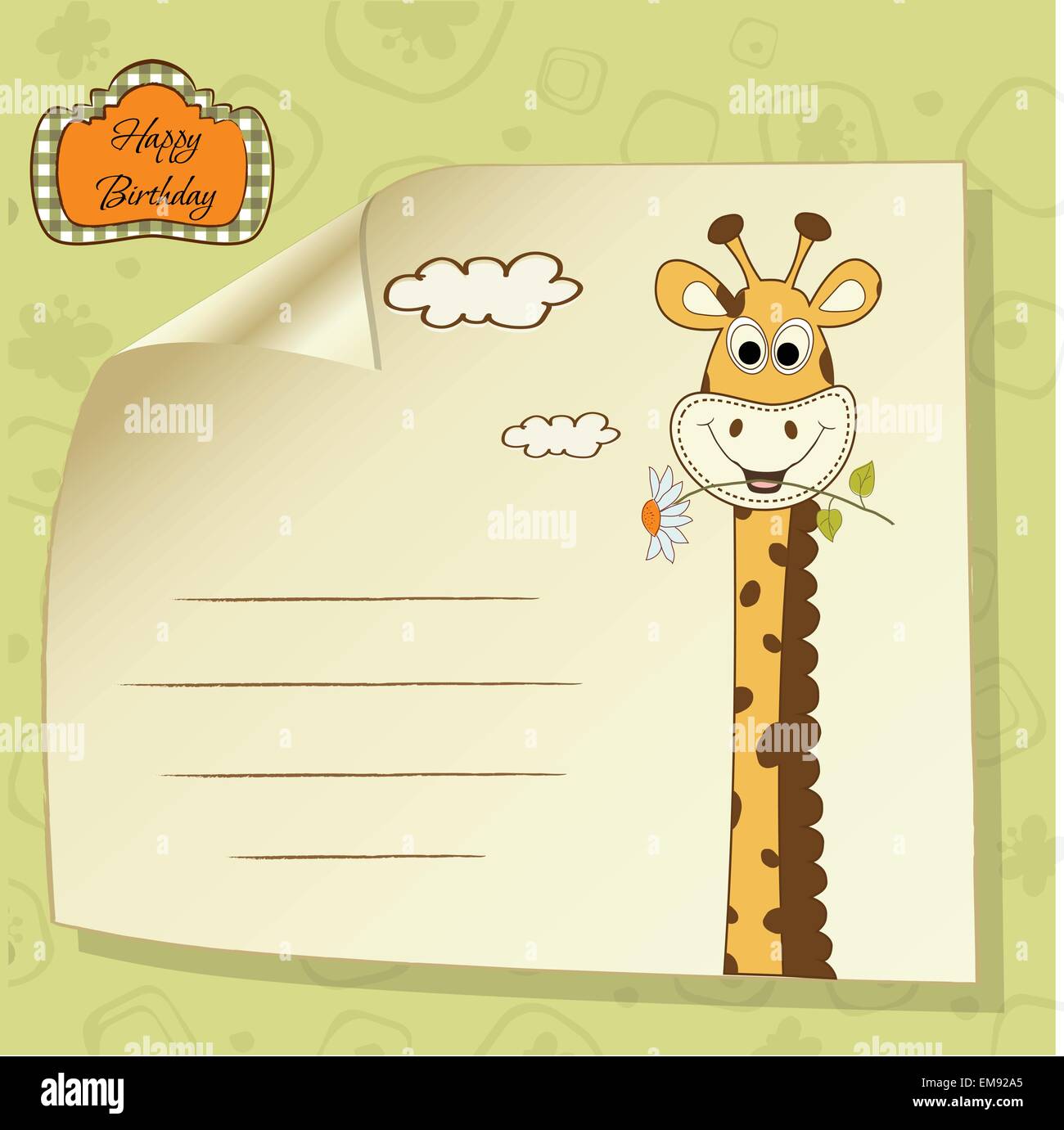 birthday greeting card with giraffe Stock Vector