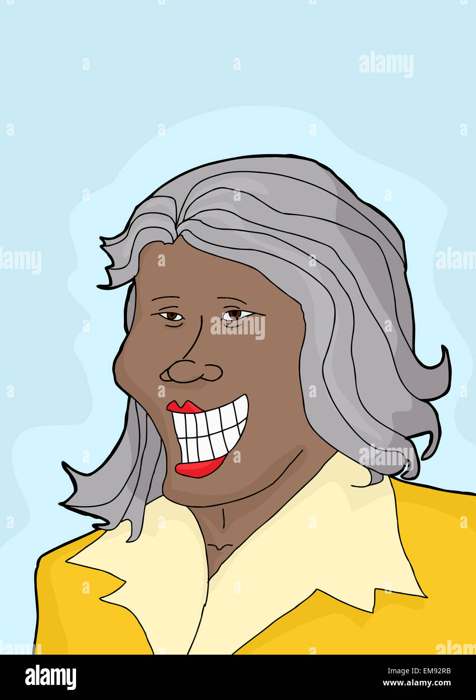 Mature woman big smile illustration hi-res stock photography and images ...