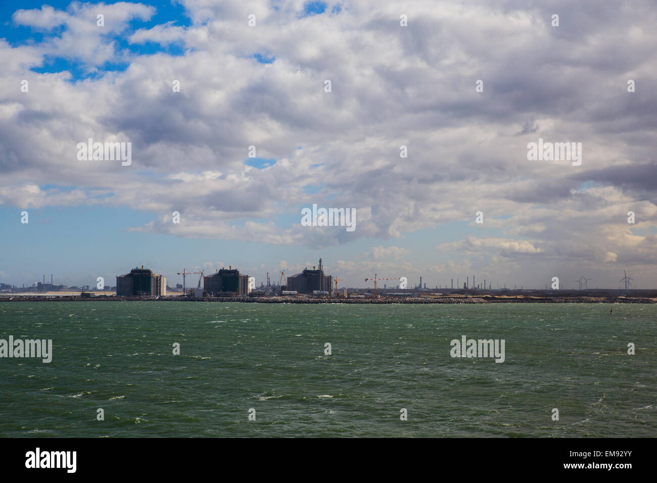 View of Dunkirk from cross channel ferry between Dover and Dunkirk