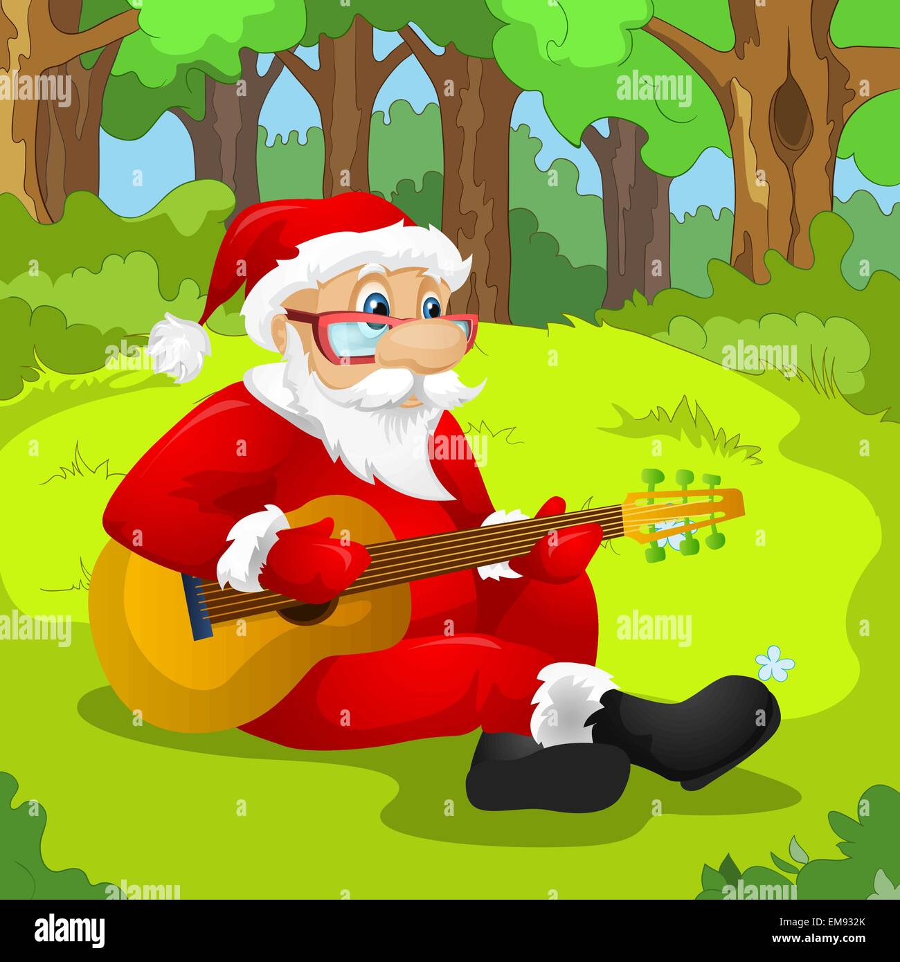 Santa's Instruments Santa claus playing instrument Stock Vector Images - Alamy
