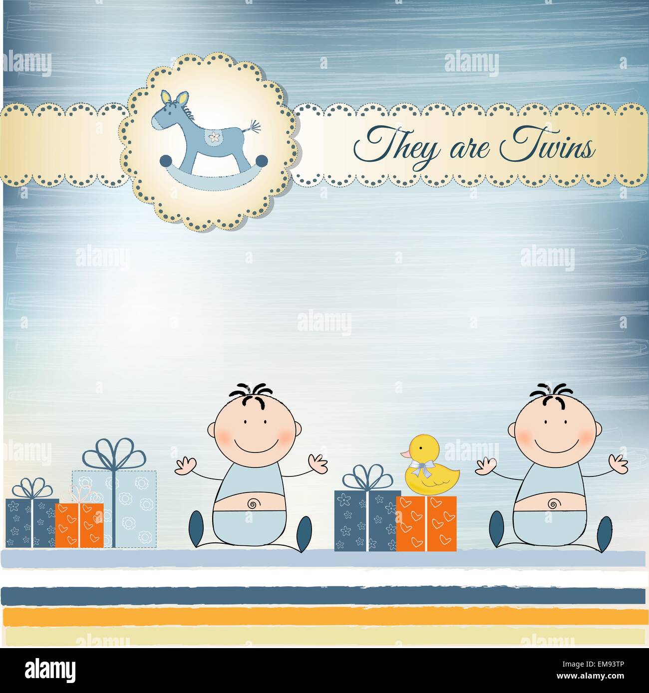 Twins announcement card Stock Vector Image & Art Alamy