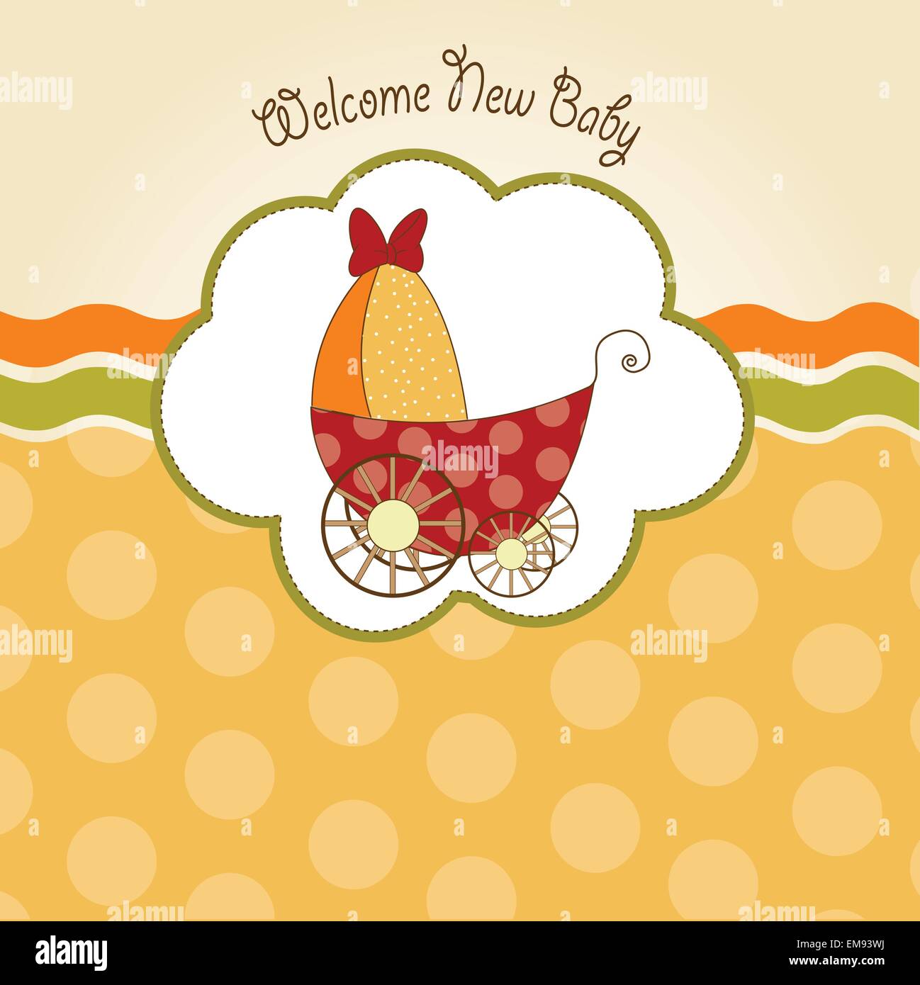 baby shower card with cute stroller Stock Vector Image & Art - Alamy
