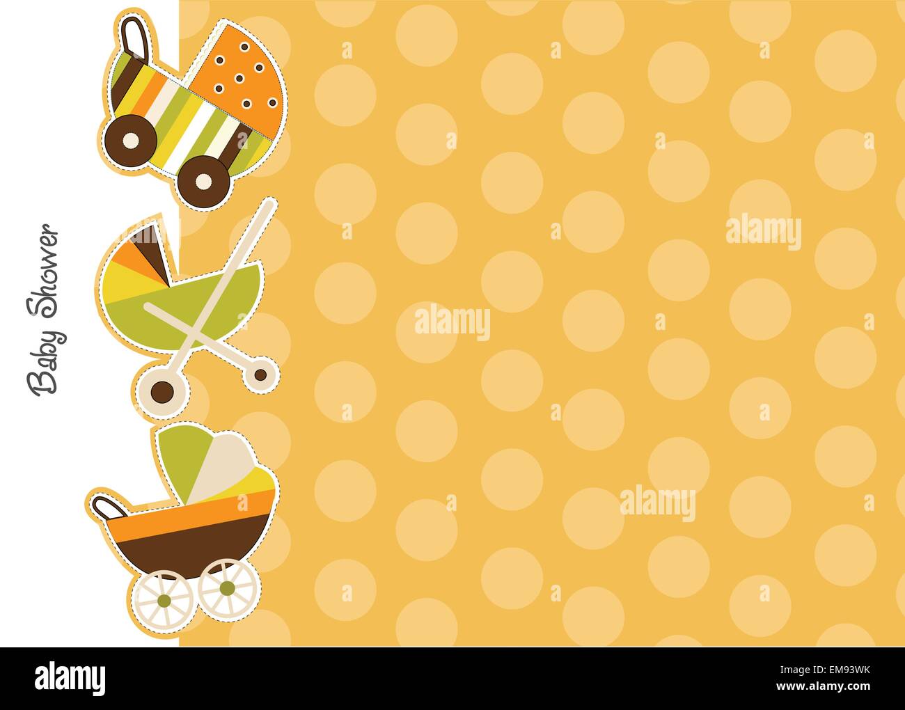 baby shower announcement card with strollers Stock Vector Image & Art ...