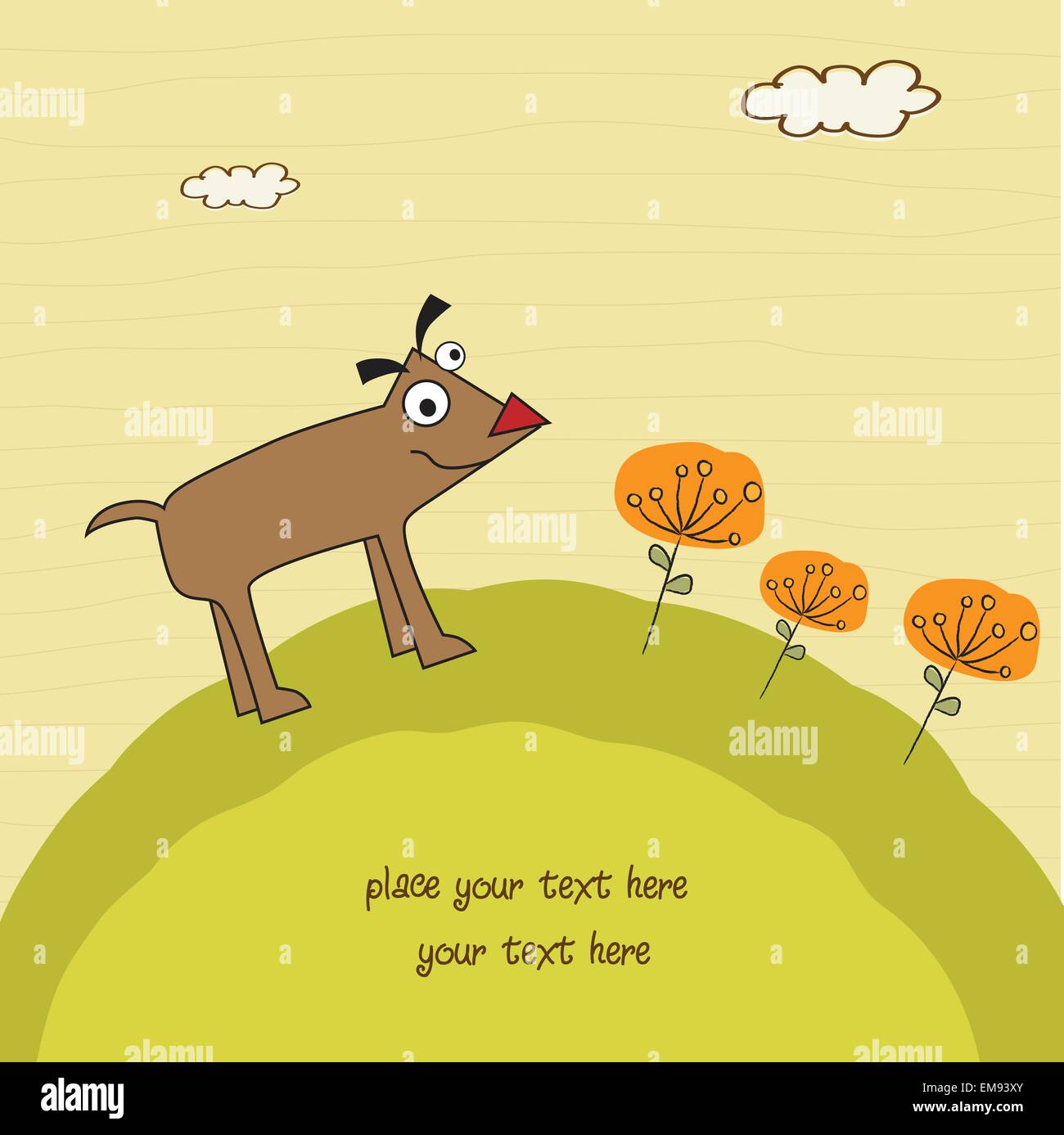 happy little cute dog Stock Vector Image & Art - Alamy