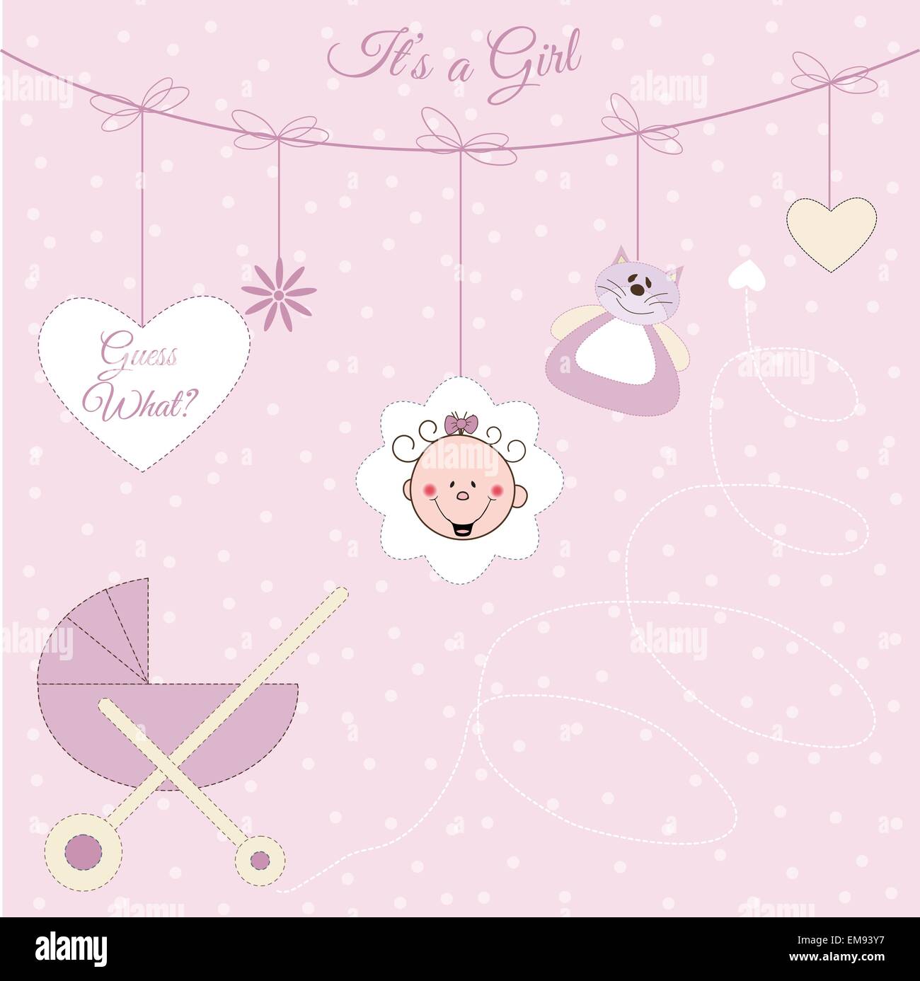 Baby girl announcement Stock Vector Image & Art Alamy