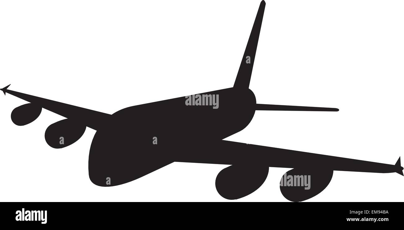 Commercial Jet Plane Airline Silhouette Stock Vector