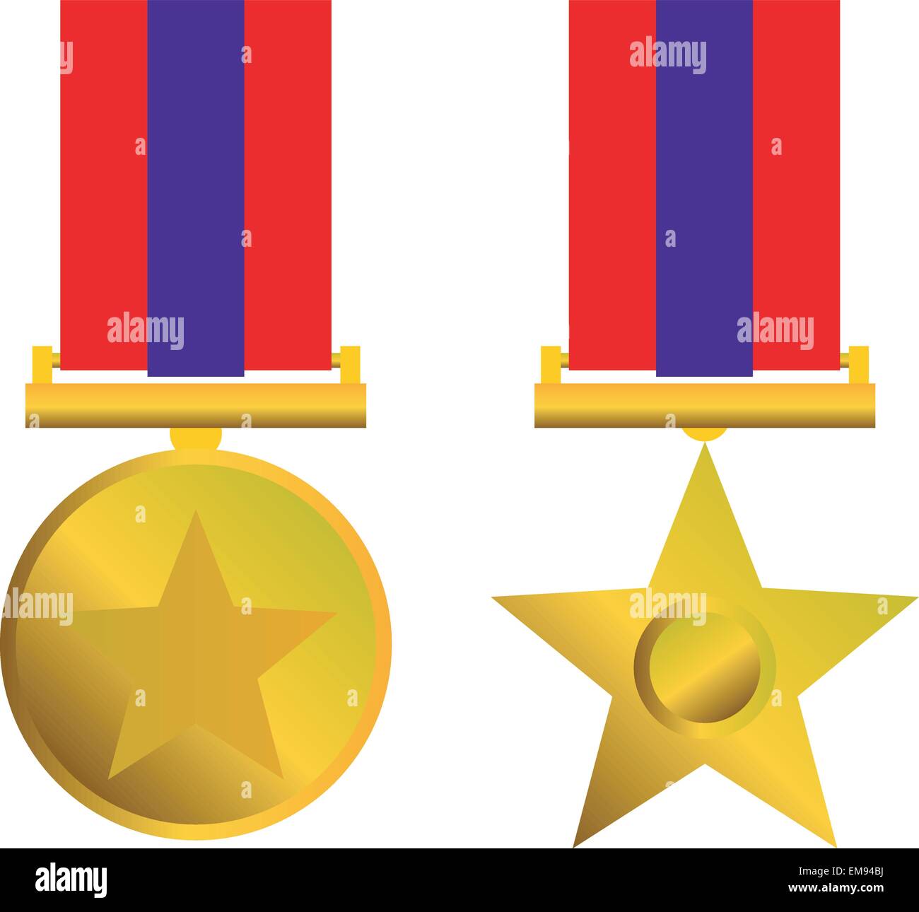 Military Bravery Medal of Honor Isolated Stock Vector