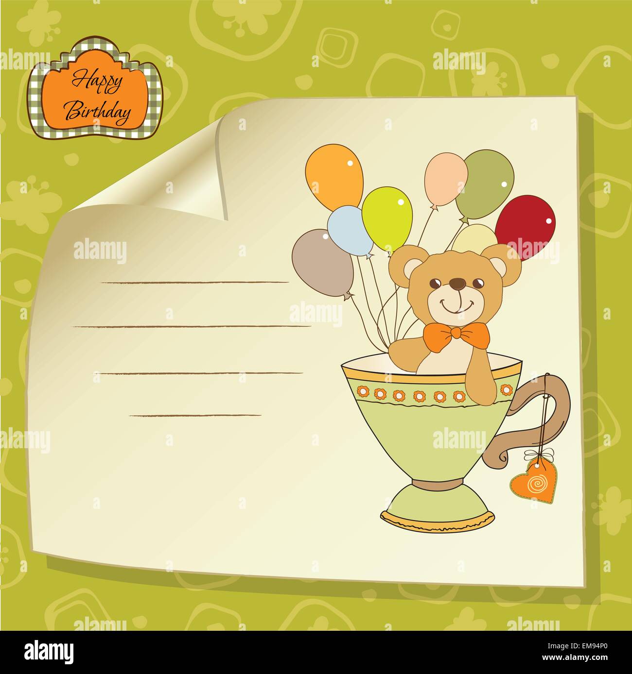 baby shower card with cute teddy bear Stock Vector Image & Art - Alamy