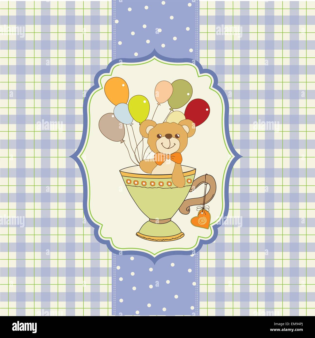 baby shower card with cute teddy bear Stock Vector Image & Art - Alamy