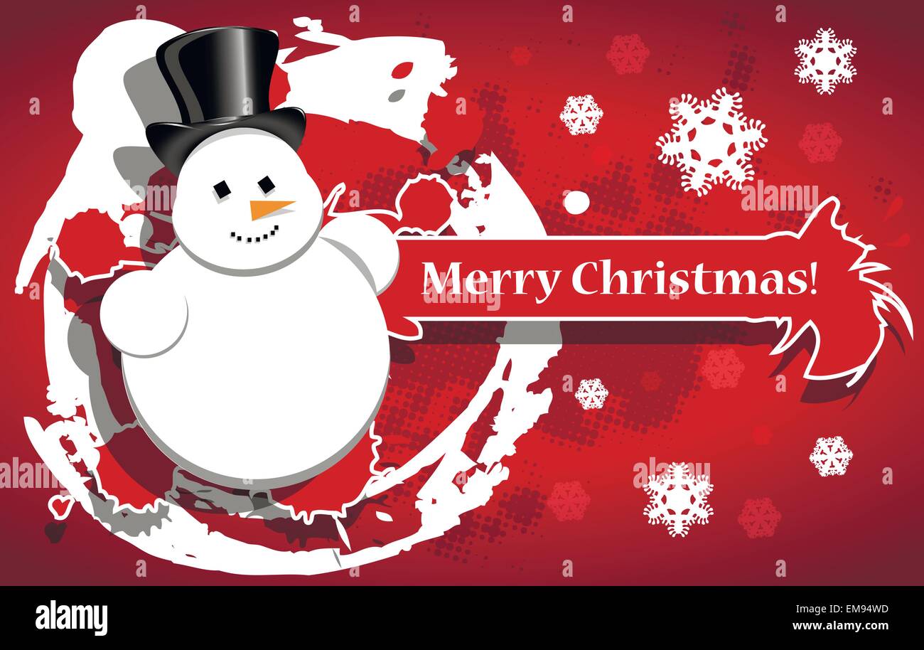Christmas background with a snowman Stock Vector Image &amp; Art - Alamy