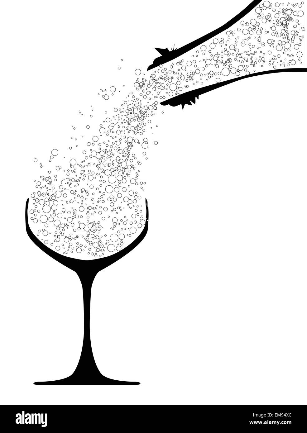 Pouring Champagne Stock Vector