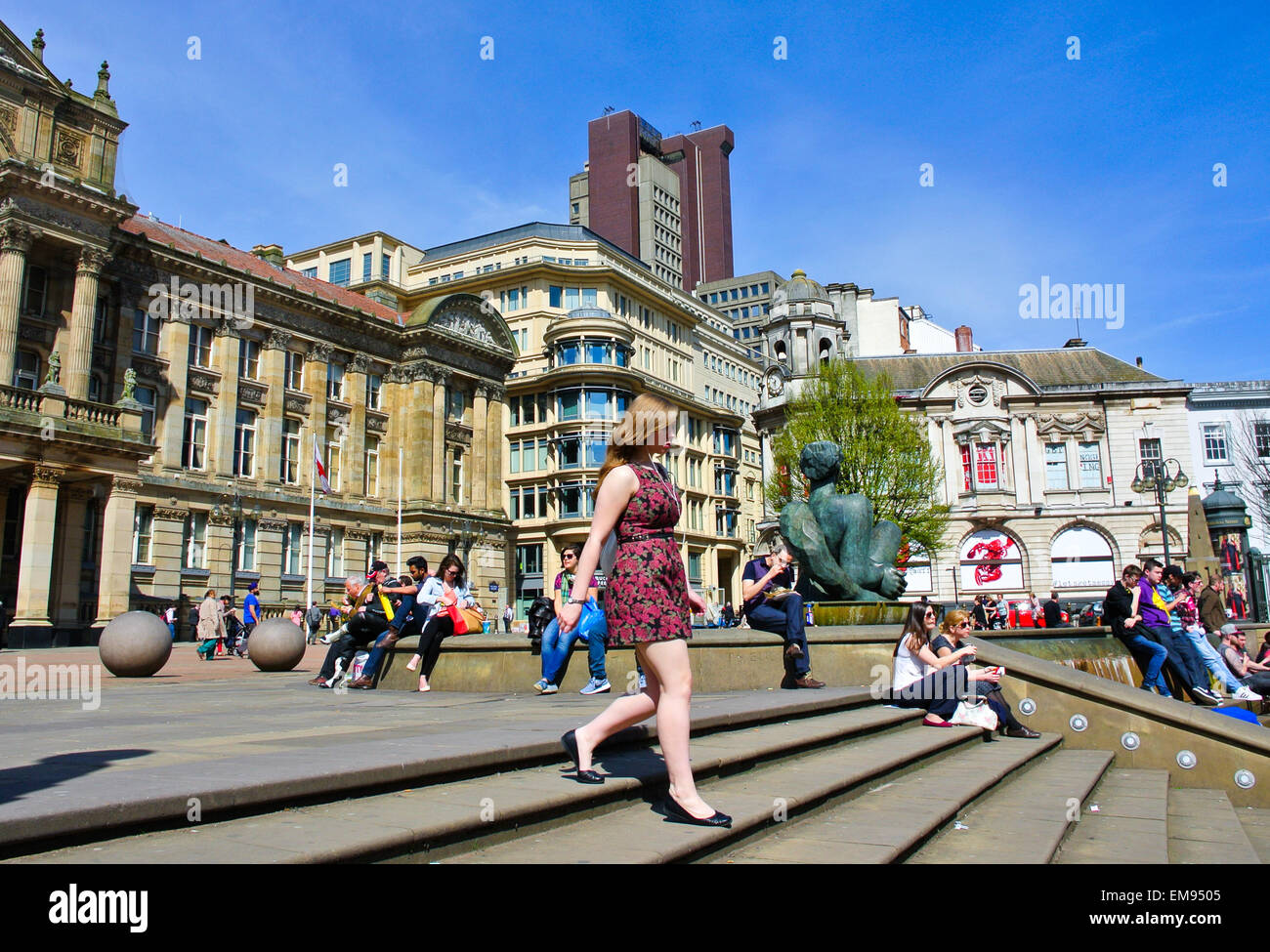 Birmingham city centre shoppers England UK Stock Photo