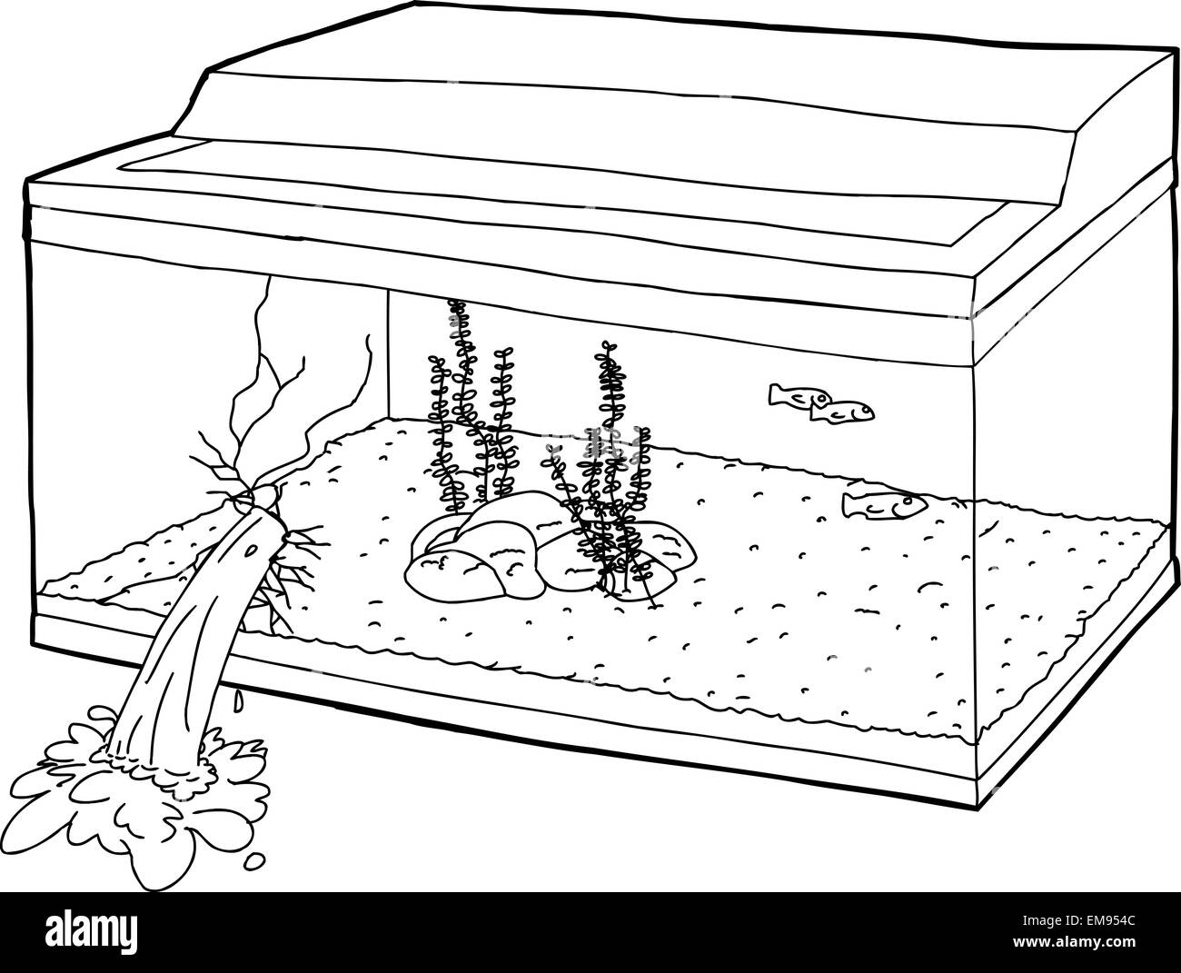 Fish tank cut out Black and White Stock Photos & Images Alamy