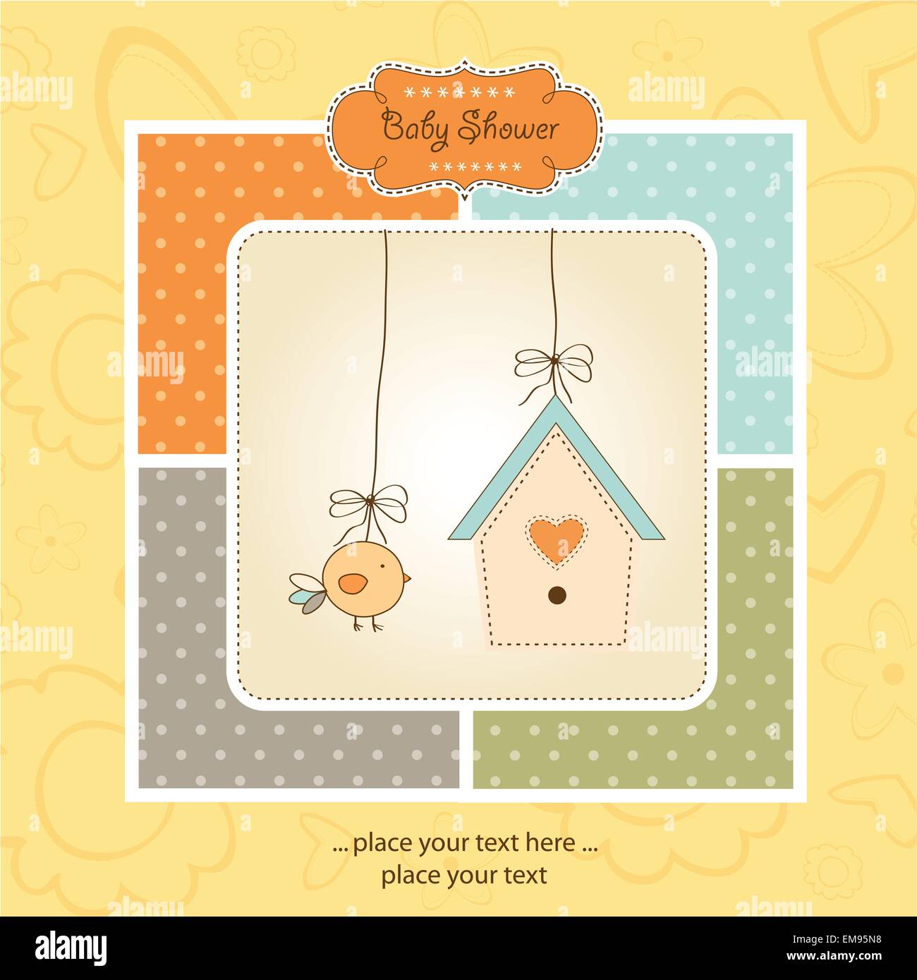 New Baby Announcement Card Stock Vector Image Art Alamy