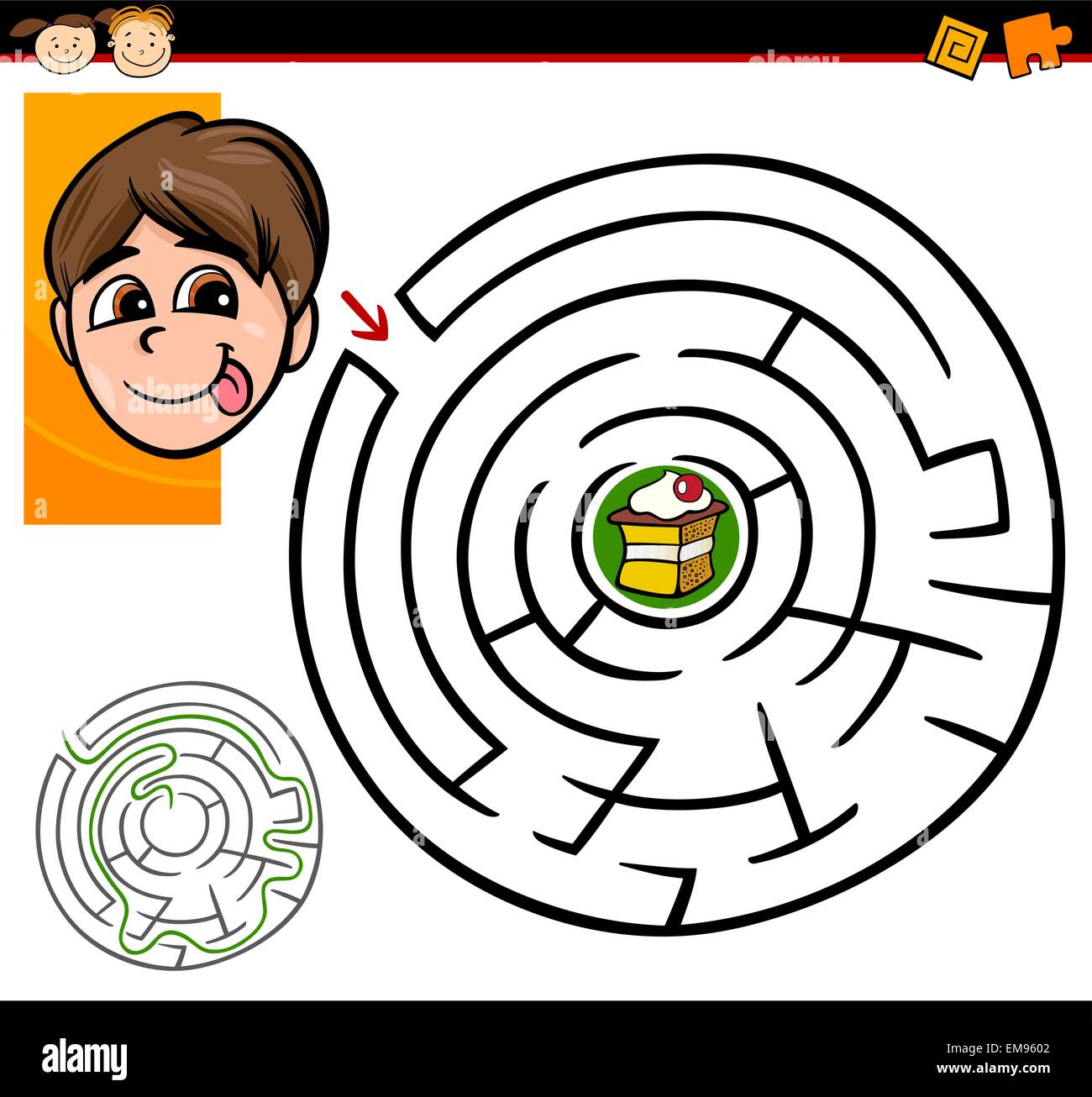 cartoon maze or labyrinth game Stock Vector Image & Art - Alamy