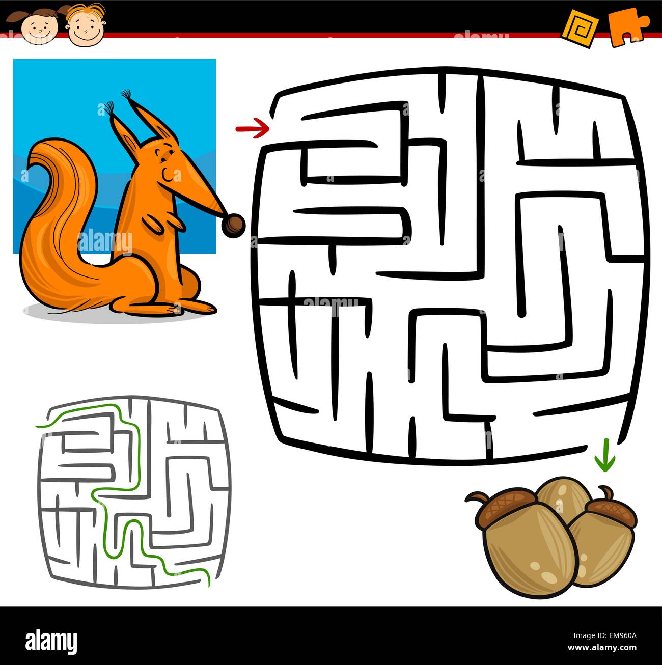 cartoon maze or labyrinth game Stock Vector Image & Art - Alamy
