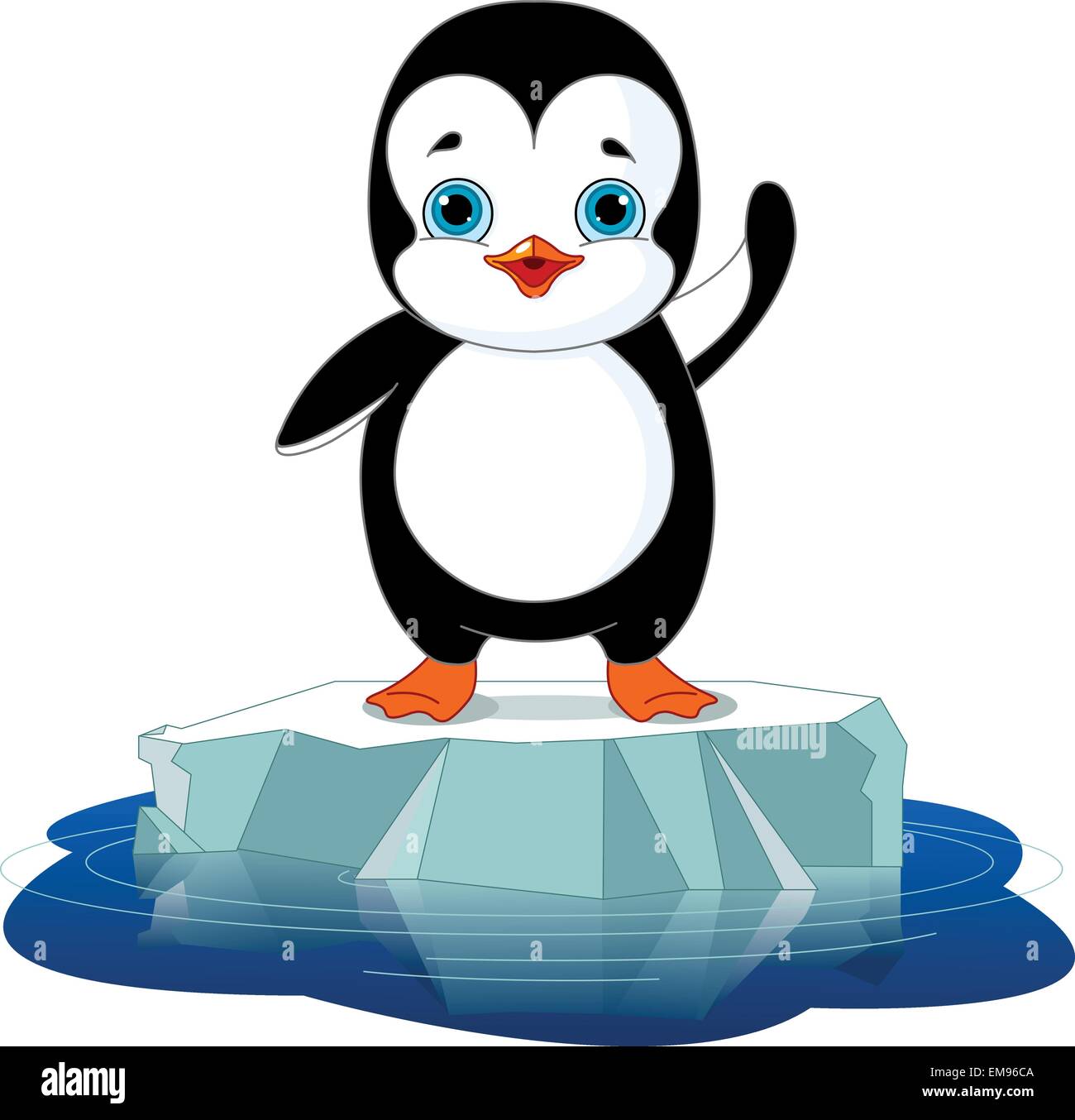 Penguin on Ice Stock Vector