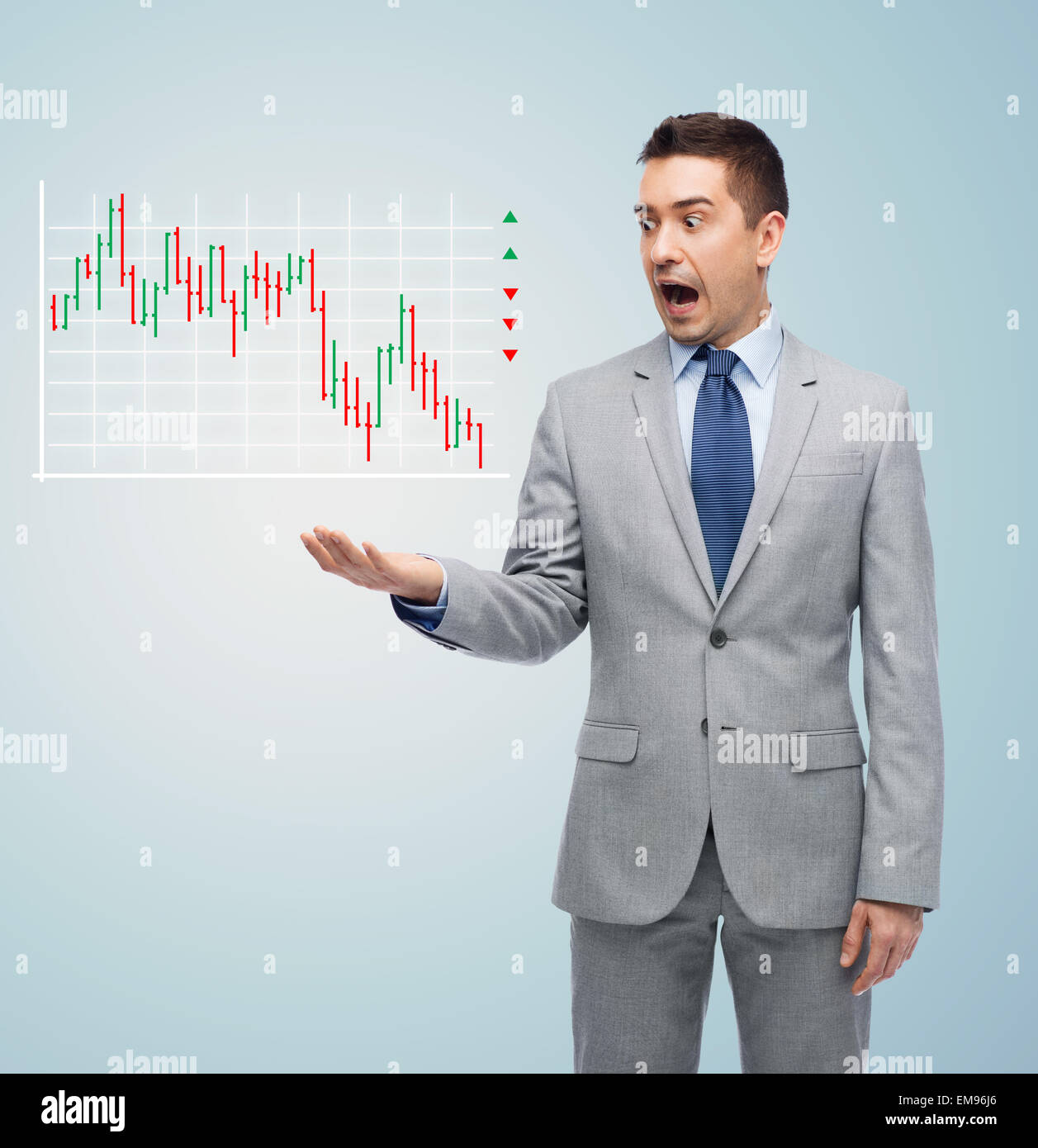 Businessman shocked business graph hi-res stock photography and images ...