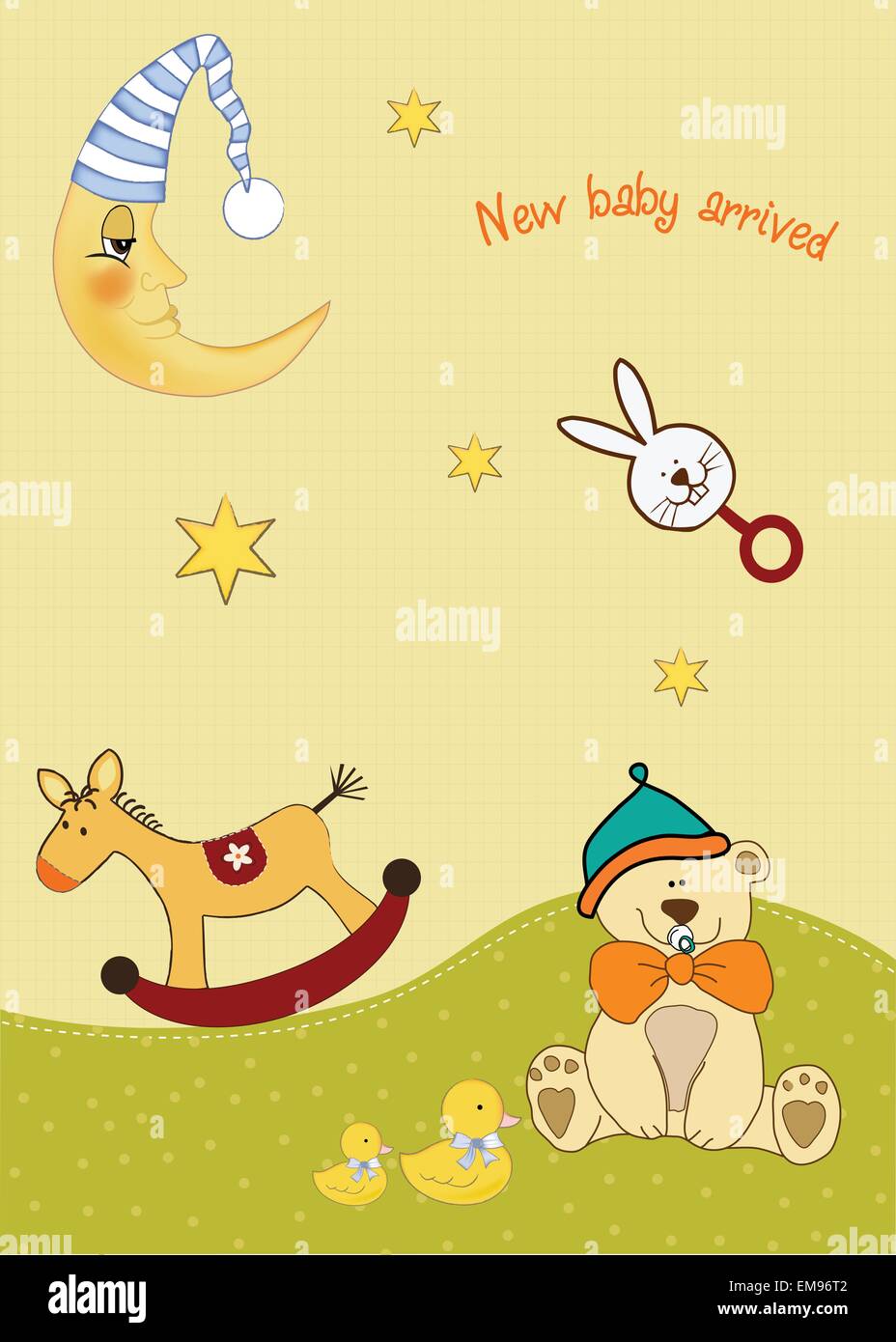 baby-arrival-card-stock-vector-image-art-alamy