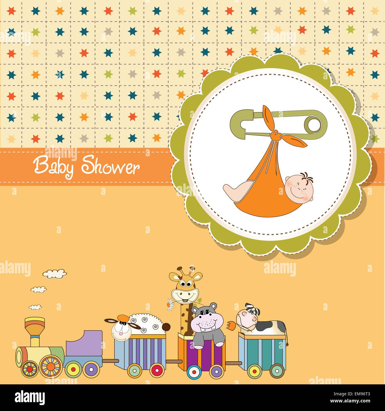 baby arrival card Stock Vector