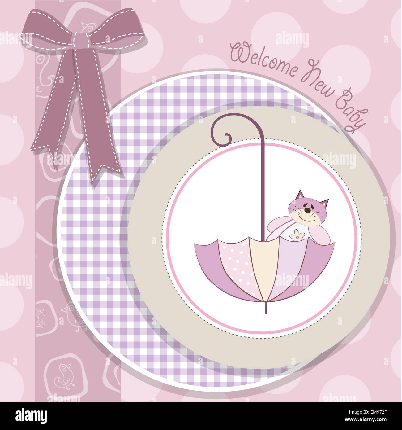 baby girl shower card Stock Vector Image & Art - Alamy