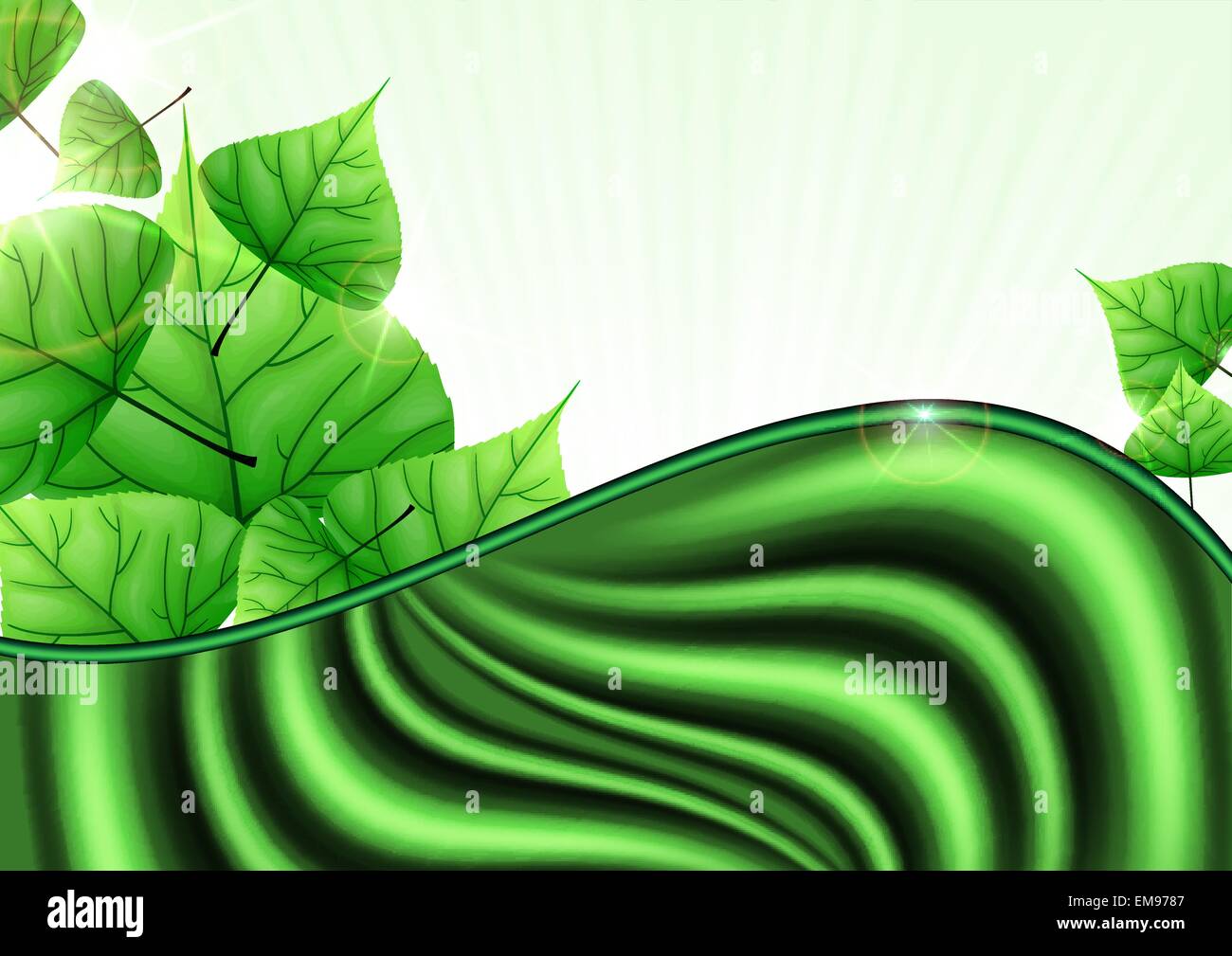 Eco Green Background With Leaves Stock Vector Image & Art - Alamy